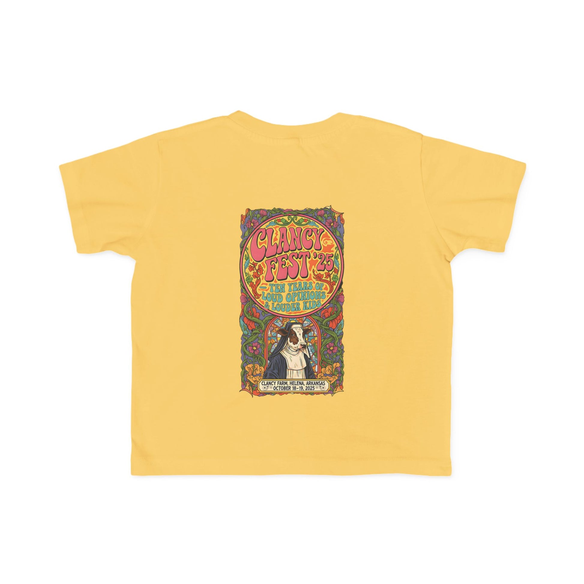 Custom ClancyFest 25 Toddler Short-Sleeve Light-Weight 100% Cotton T-Shirt, 2T-6T
