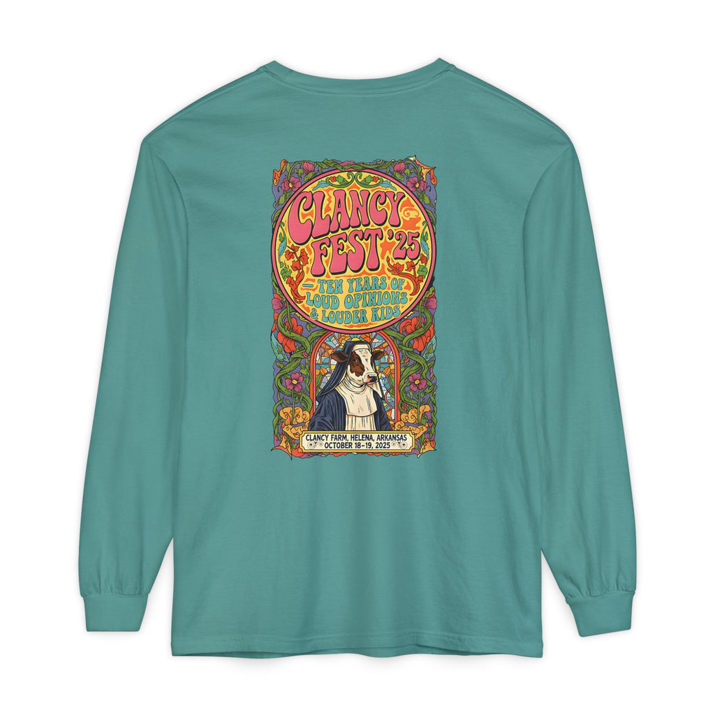 Adult Clancy Fest Long Sleeve Comfort Colors T-Shirt, Unisex Oversized