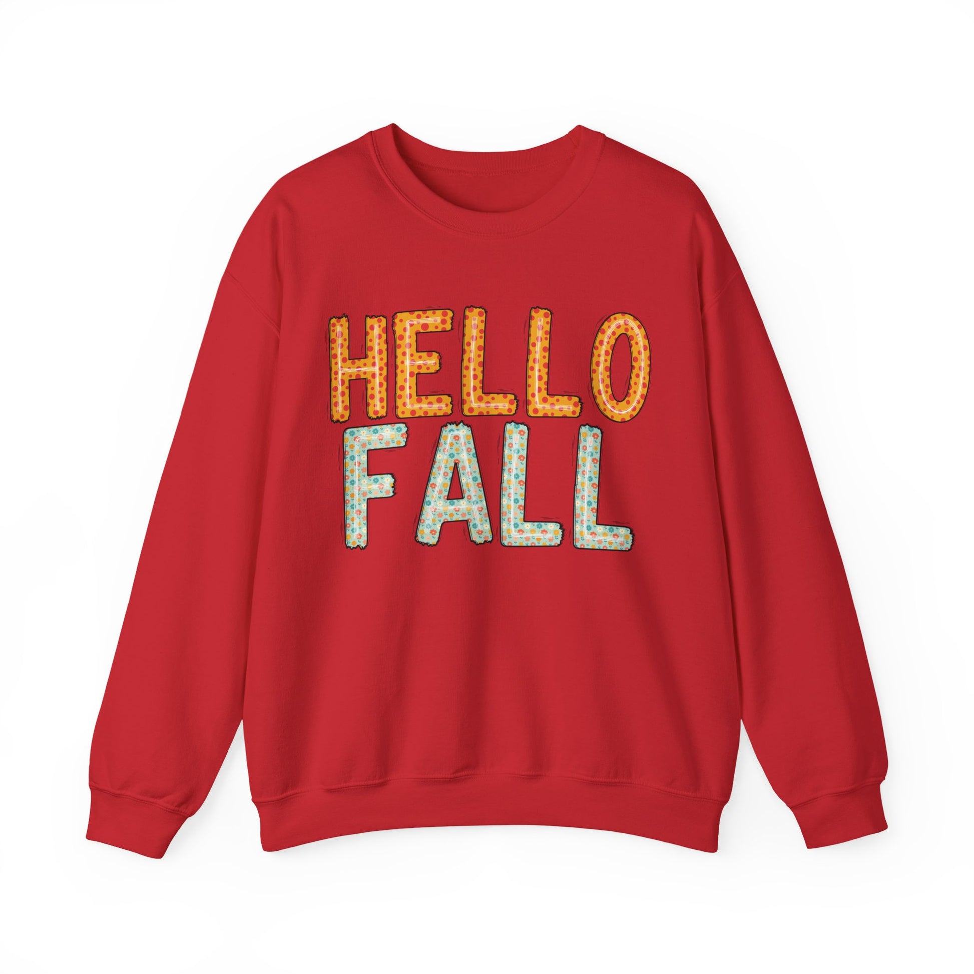 Hello Fall Cute Autumn Sweatshirt - Holiday or Seasonal Design XS-5X