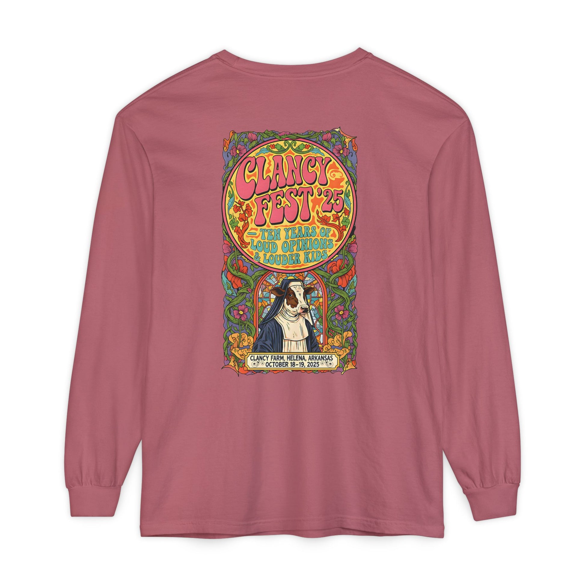 Adult Clancy Fest Long Sleeve Comfort Colors T-Shirt, Unisex Oversized