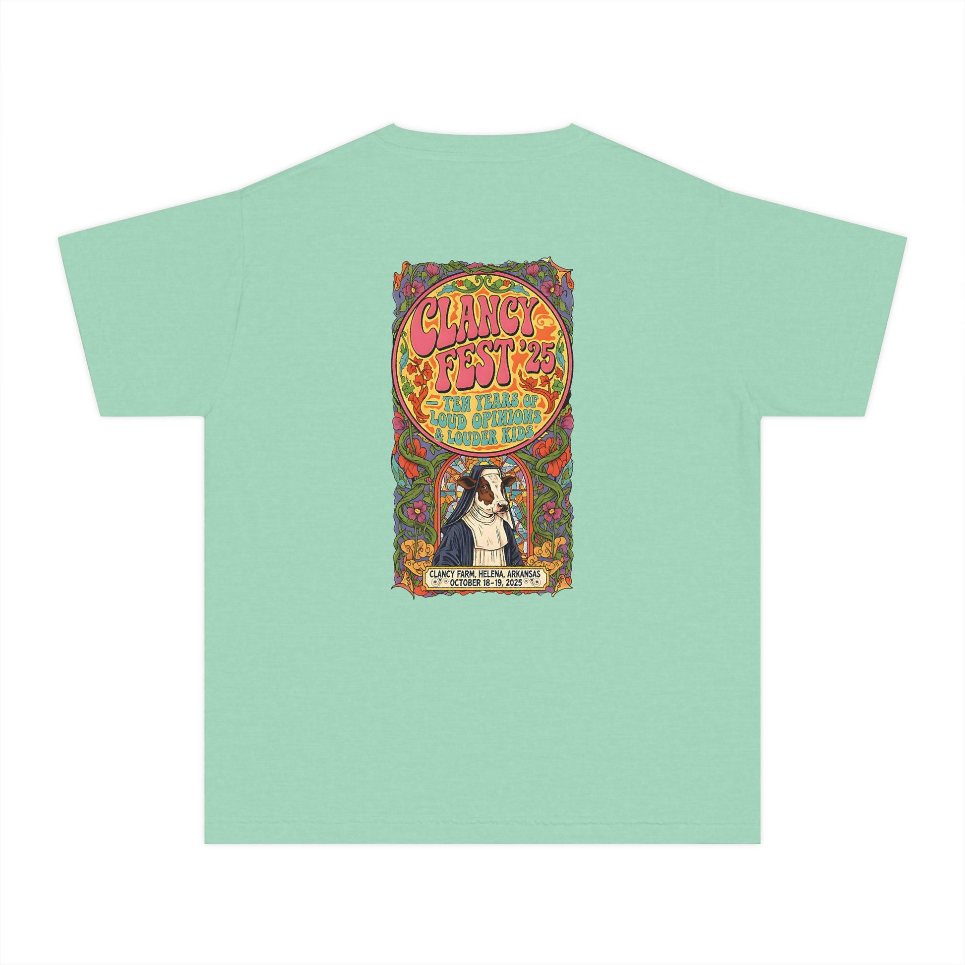 Custom ClancyFest 25 Youth Mid-Weight 100% Cotton Comfort Colors Tee, Kids XS-XL