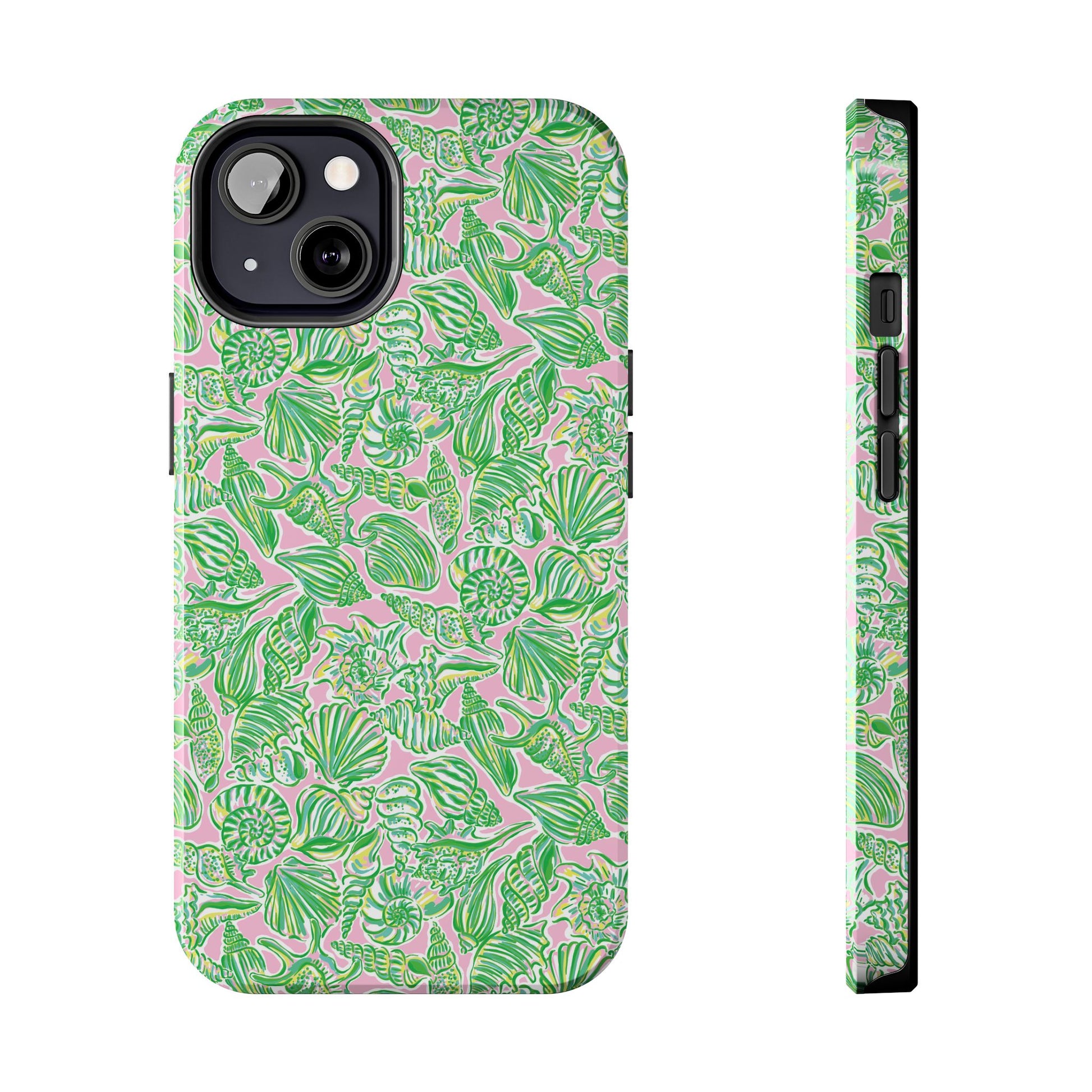 Preppy Sea Shells Pink Green Beachy Phone Case