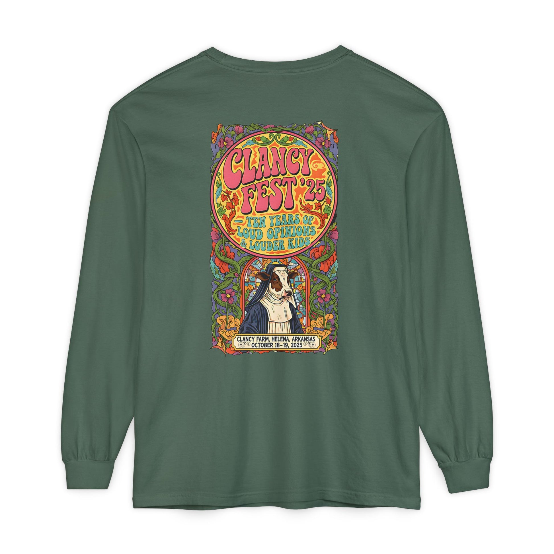 Adult Clancy Fest Long Sleeve Comfort Colors T-Shirt, Unisex Oversized