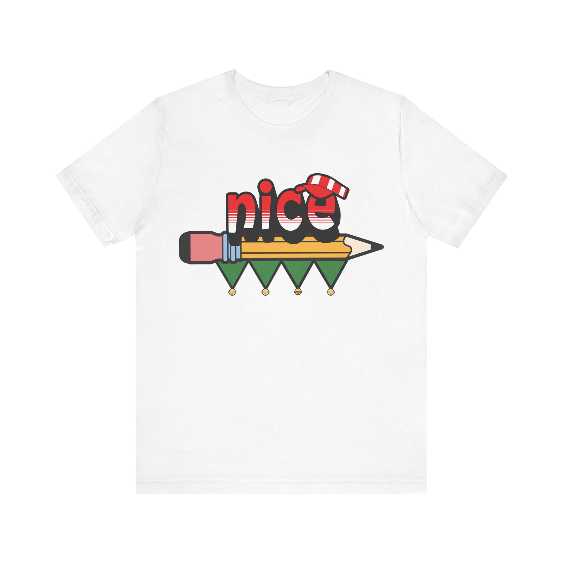 Naughty or Nice List, Tally Elf Nice Very Merry Christmas Party, Unisex Jersey Short Sleeve Tee