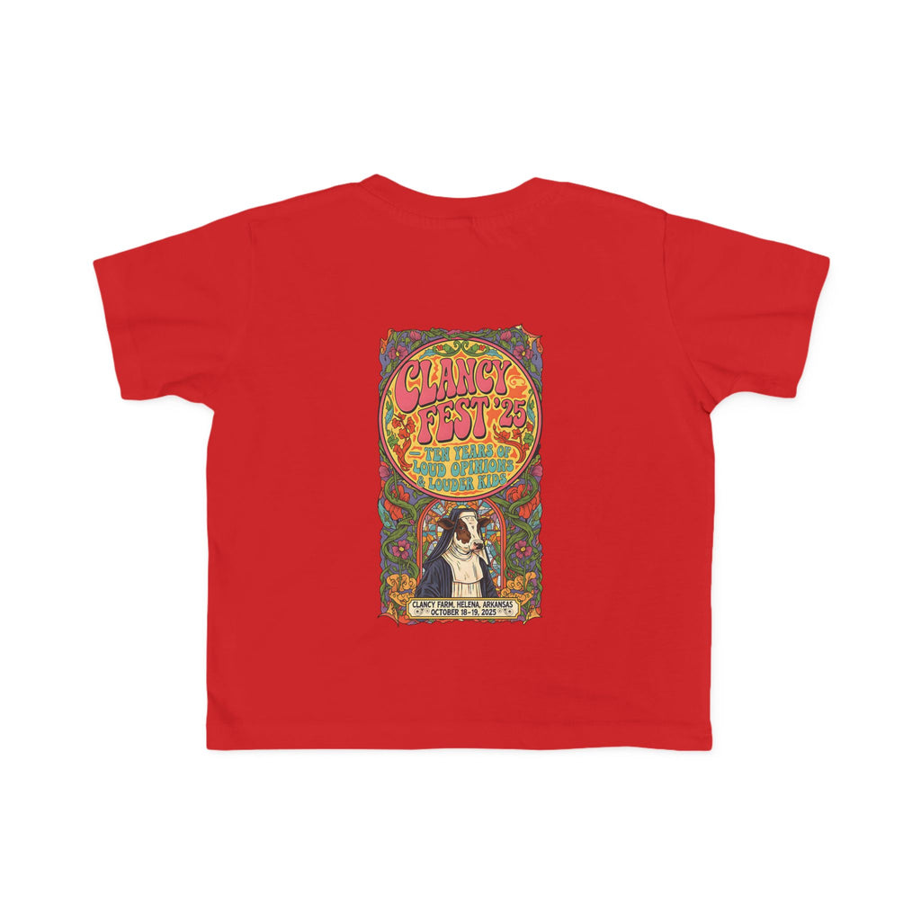 Custom ClancyFest 25 Toddler Short-Sleeve Light-Weight 100% Cotton T-Shirt, 2T-6T