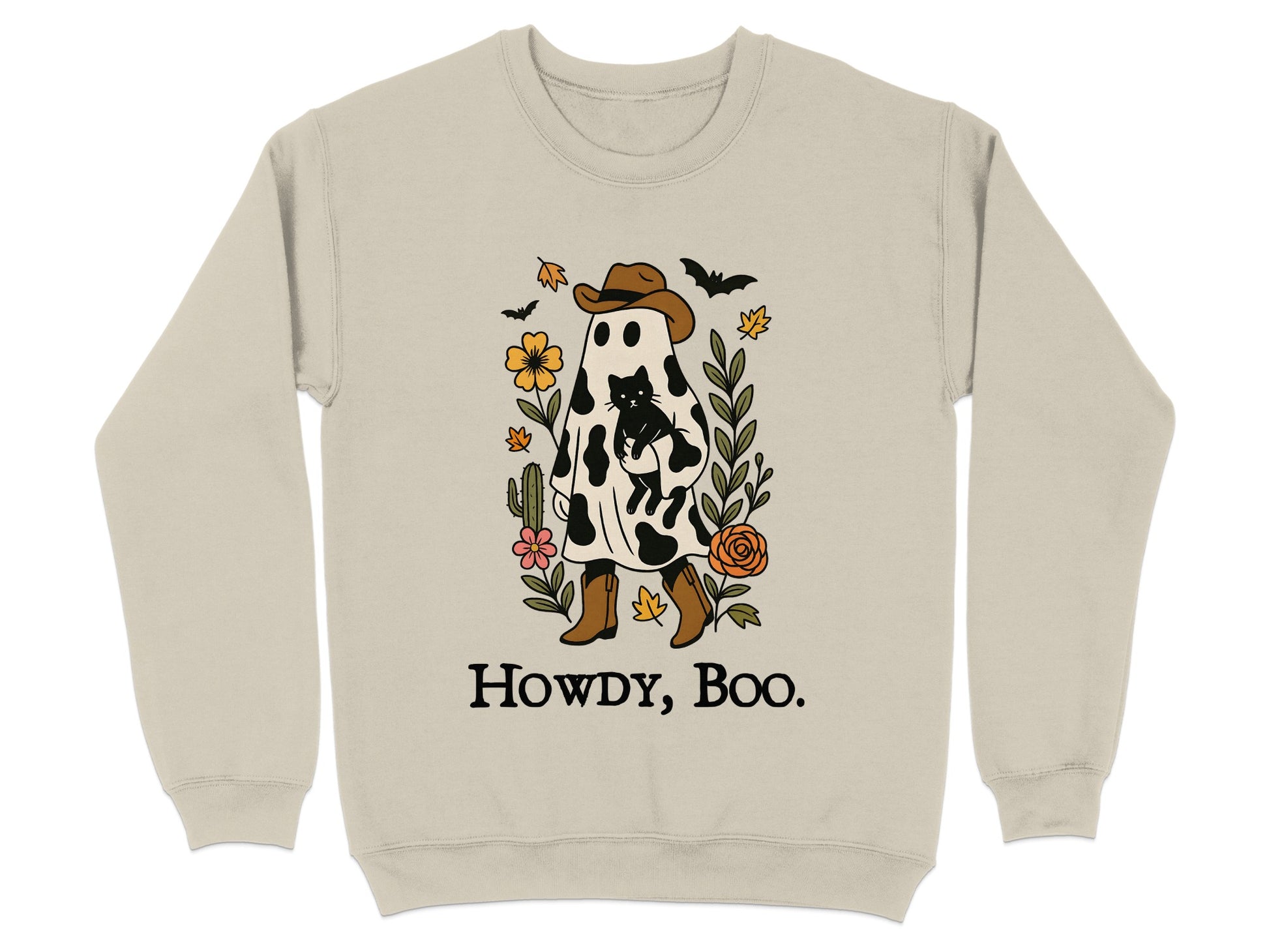 Howdy Boo Ghost With Western Cactus Flowers Sweatshirt product