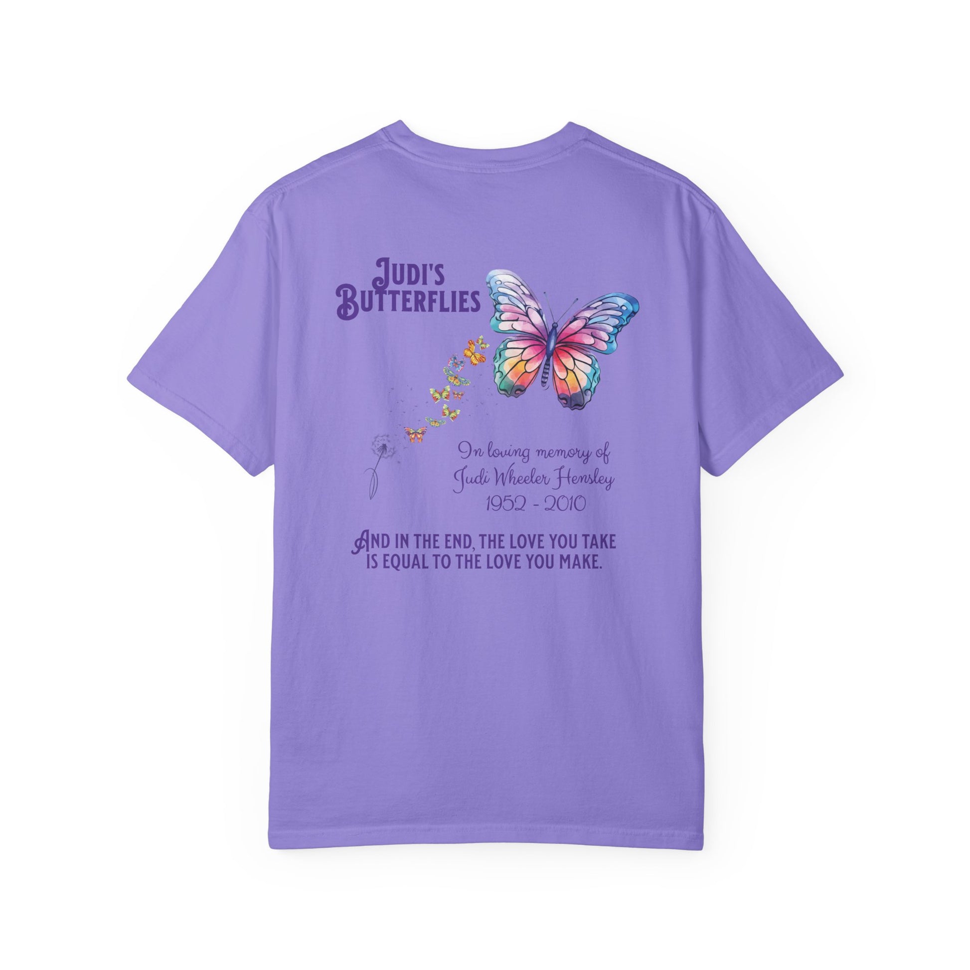 Judi's Butterflies Tribute T-Shirt, Unisex Comfort Colors Tee