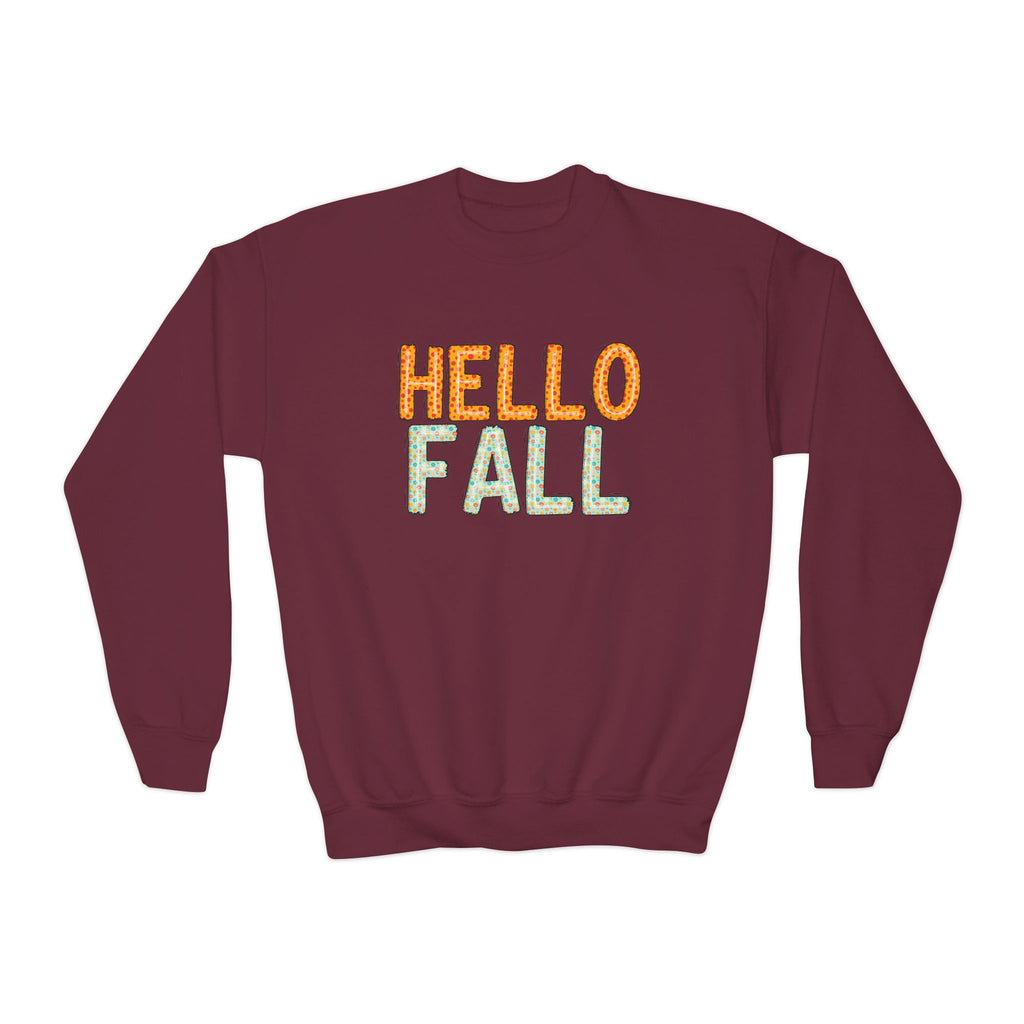 Youth Hello Fall Cute Autumn T-Shirt - Holiday or Seasonal Design XS-5X