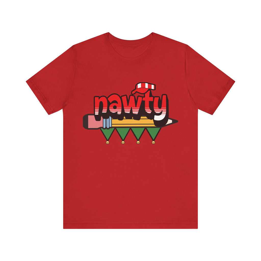 Naughty or Nice List, Tally Elf Nawty Very Merry Christmas Party, Unisex Jersey Short Sleeve Tee