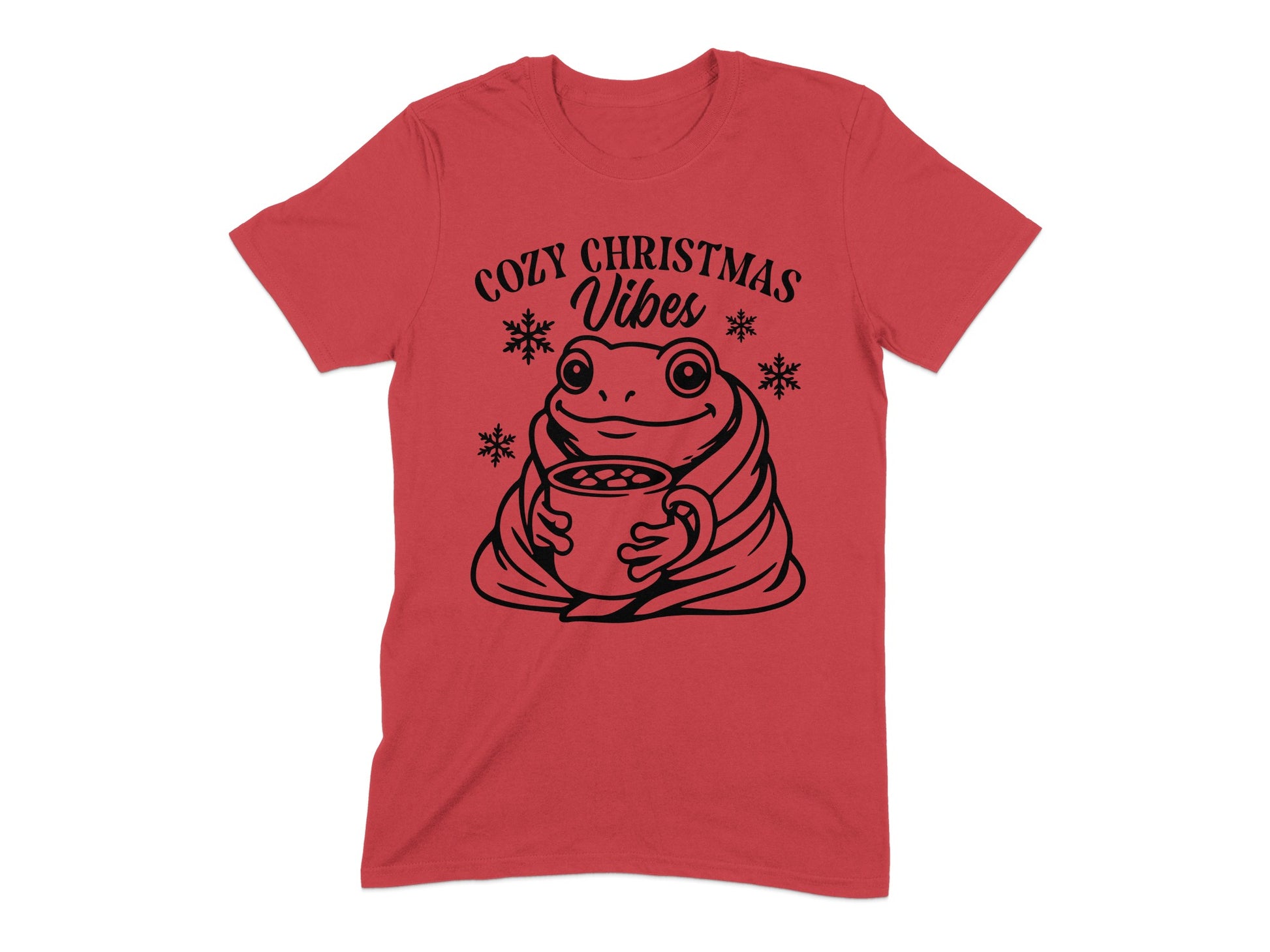 Cozy Christmas Vibes Frog Red T-Shirt product type