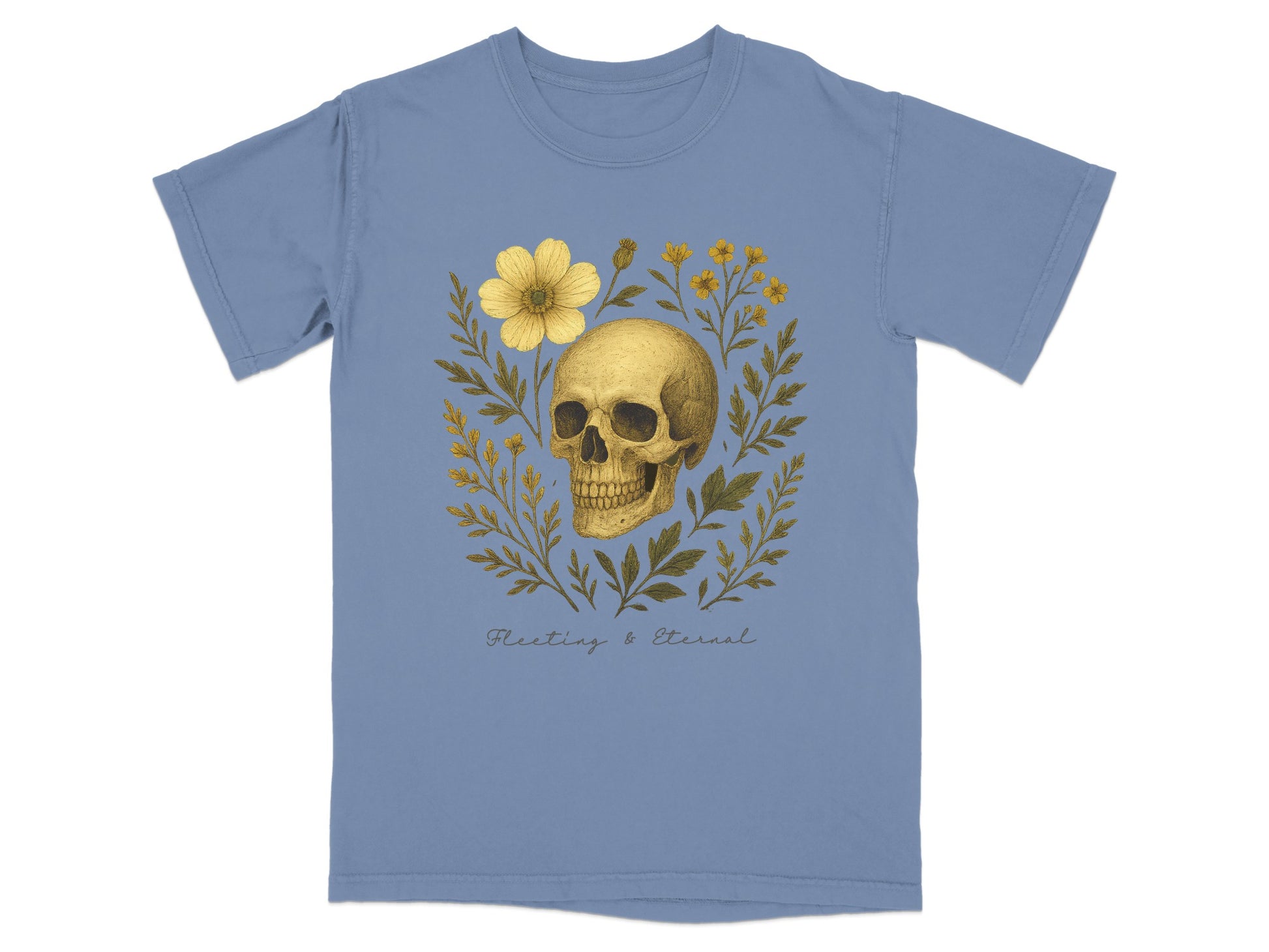 Fleeting Eternal Skull with Flower Design T-shirt product type