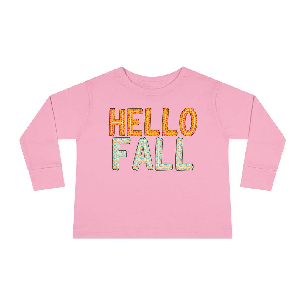 Toddler Hello Fall Cute Autumn T-Shirt - Holiday or Seasonal Design XS-5X