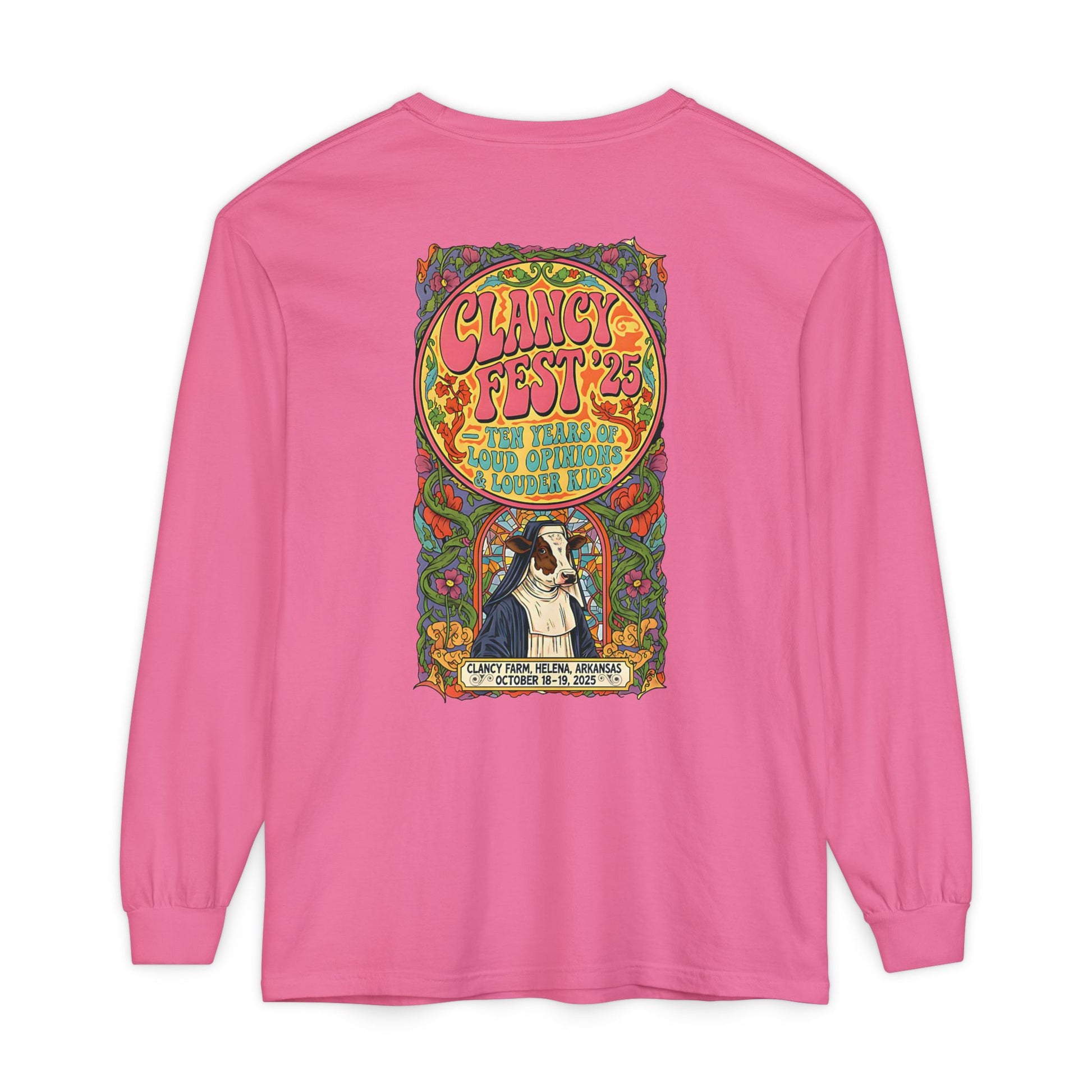 Adult Clancy Fest Long Sleeve Comfort Colors T-Shirt, Unisex Oversized