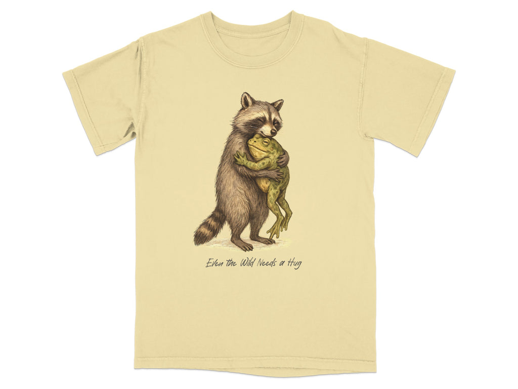 Raccoon and Frog Embroidery Graphic Tee Shirt product type