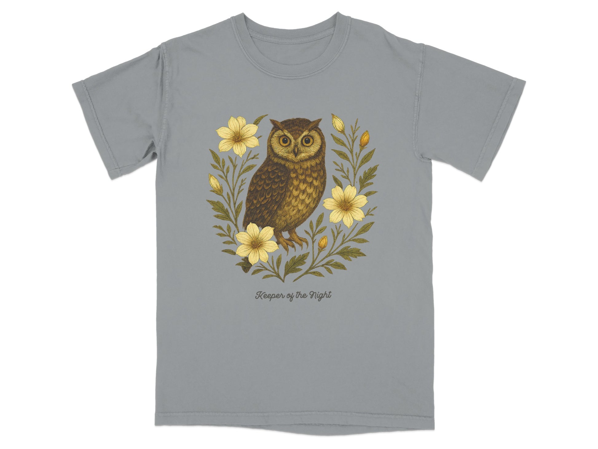 Owl with Floral Design Keepers of the Night T-Shirt product type
