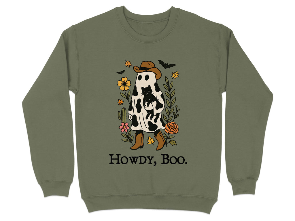 Howdy Boo Ghost with Cowboy Hat Sweatshirt Product