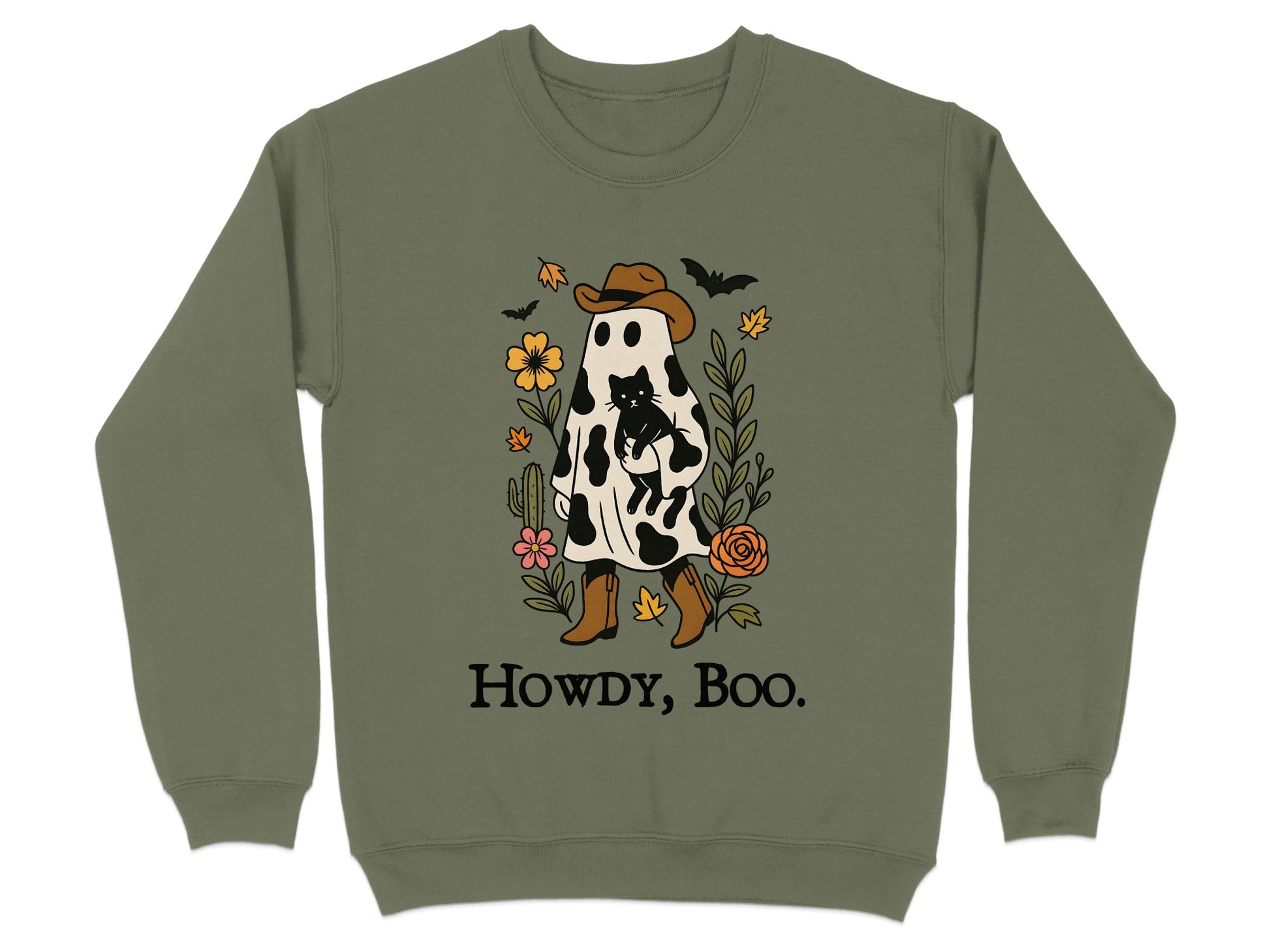 Howdy Boo Ghost with Cowboy Hat Sweatshirt Product