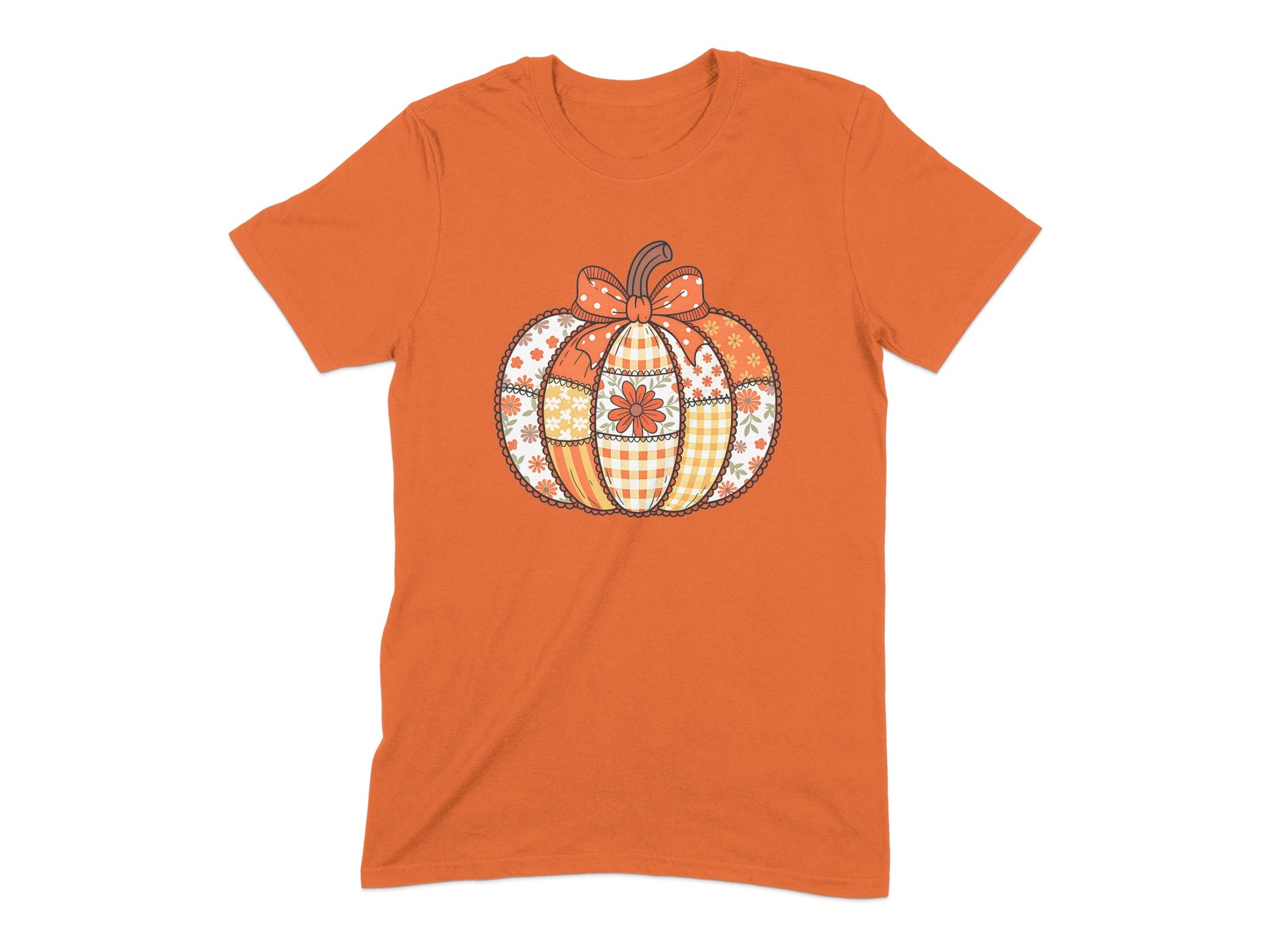 Autumn Patchwork Pumpkin Graphic T-Shirt product type