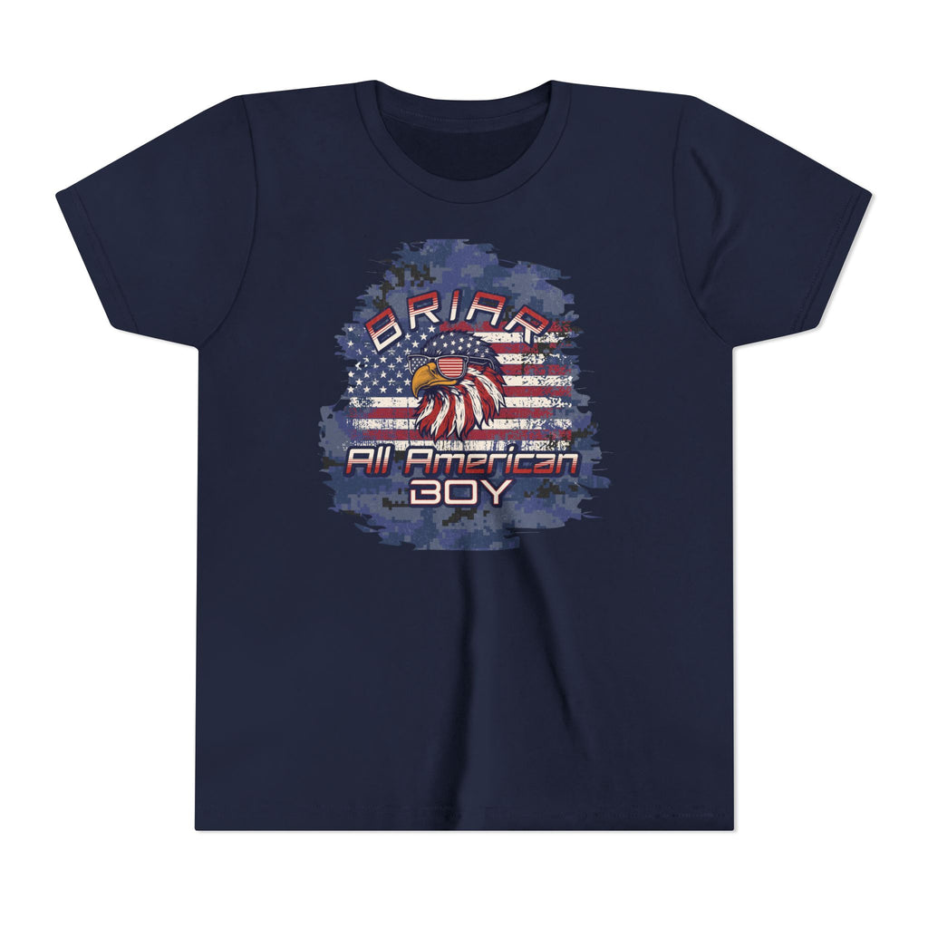 Personalized All-American Boy Youth Tee - Patriotic Shirt Birthday Gift, School Shirt