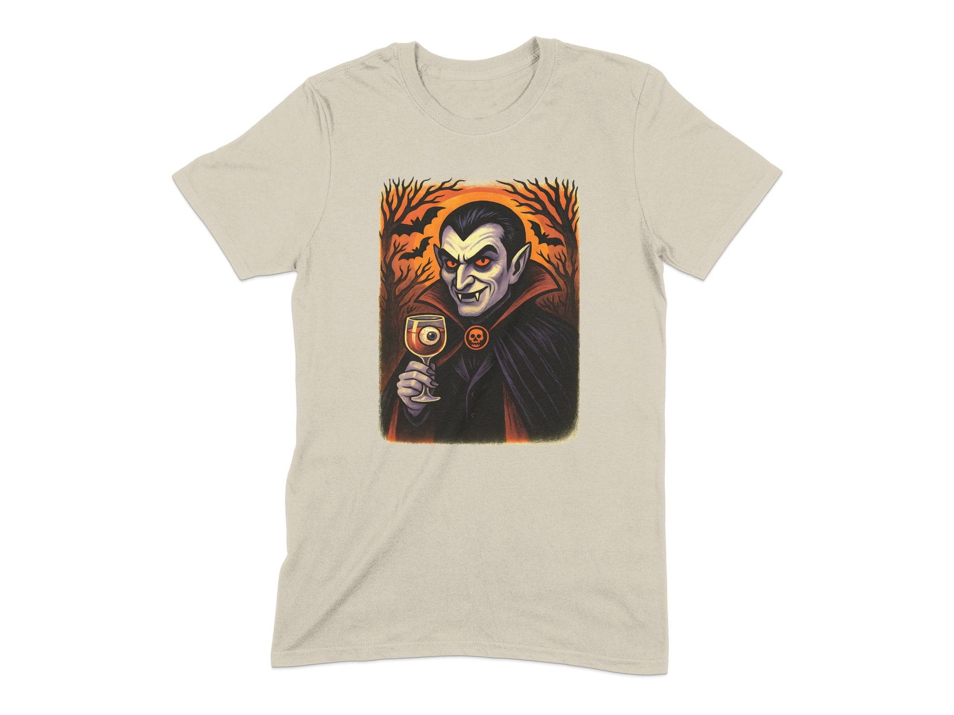 Vintage Vampire Drinking Wine Graphic Tee product