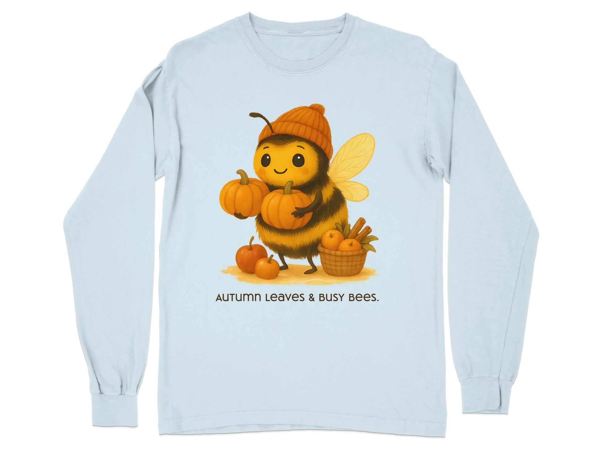 Autumn Leaves and Busy Bees Cute Long Sleeve Shirt product type