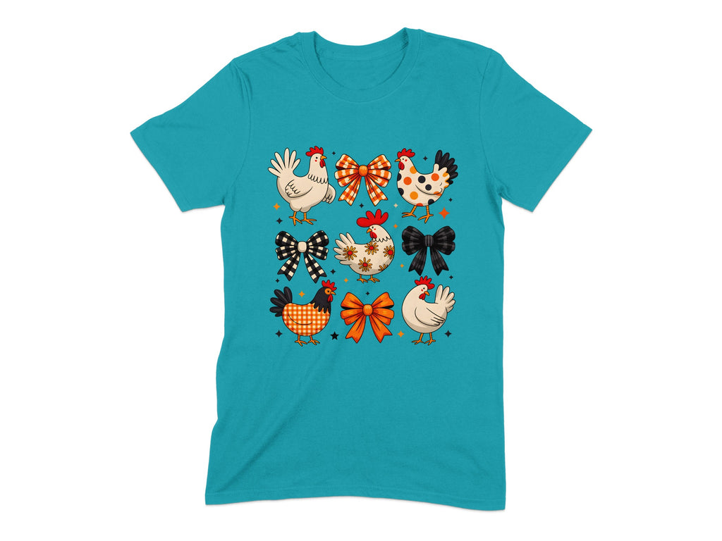Cute Cartoon Chicken and Bows Graphic Tee product