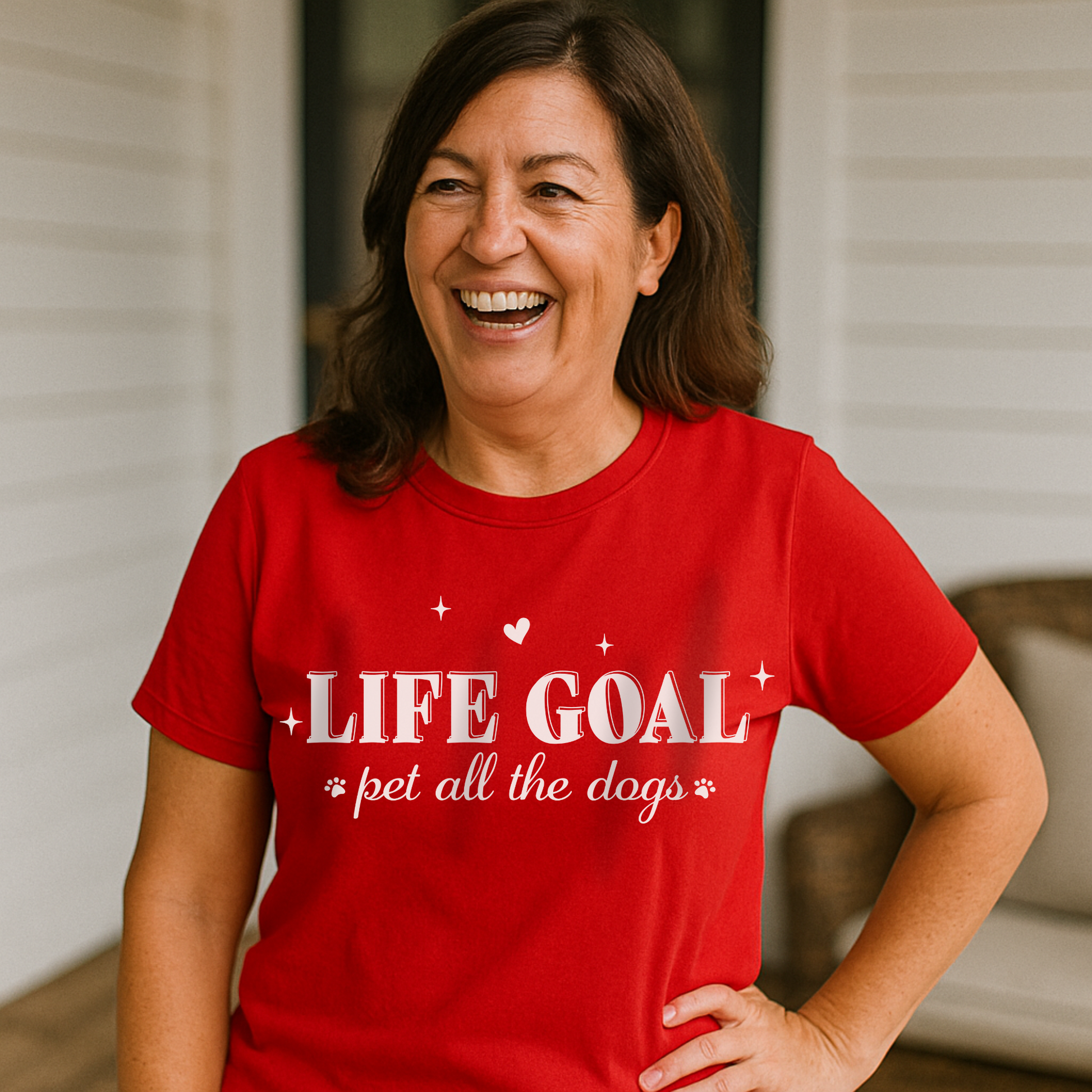 Dog Lover Shirt – Life Goal Pet All The Dogs T-Shirt for Dog Moms or Dads Furbaby Doggo Parent XS-5X