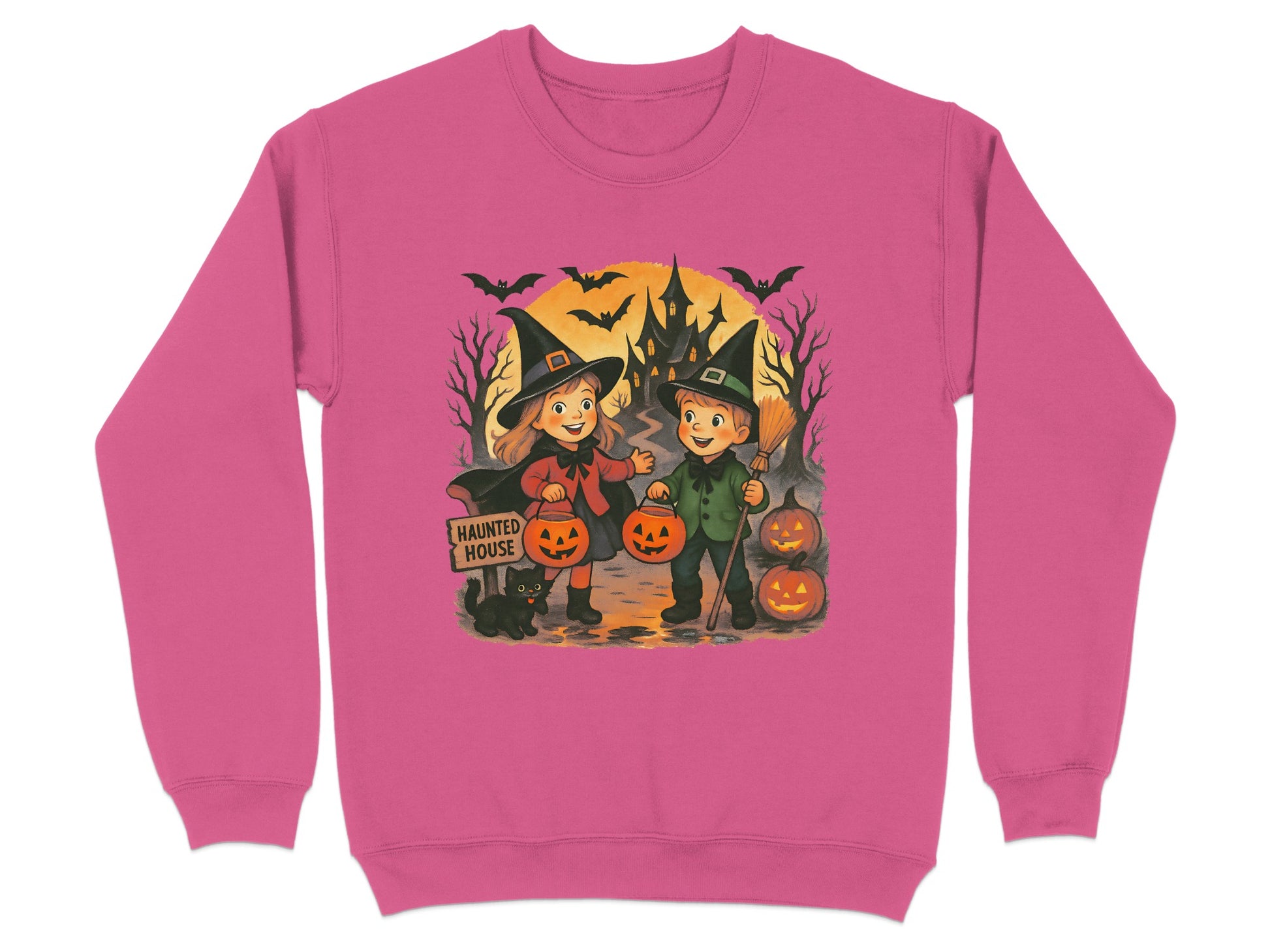 Haunted House Pink Halloween Sweatshirt product