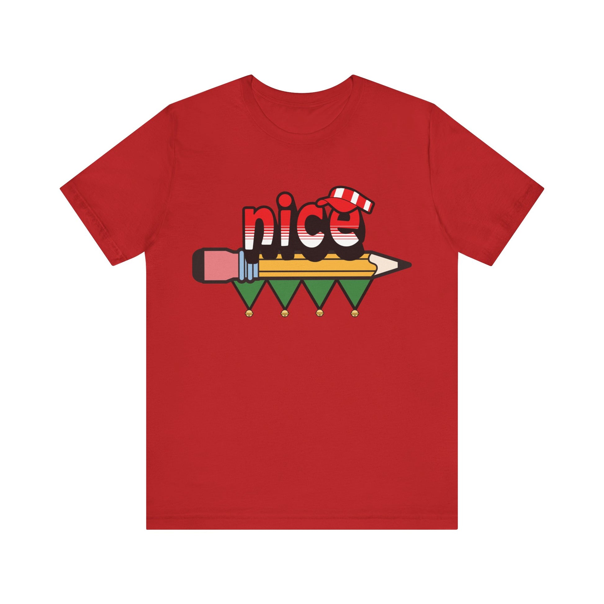Naughty or Nice List, Tally Elf Nice Very Merry Christmas Party, Unisex Jersey Short Sleeve Tee