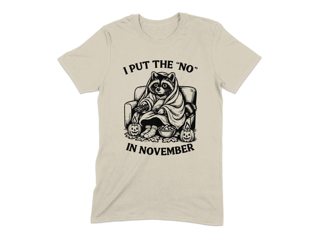 I Put The No In November Cozy Cat Graphic T-shirt product