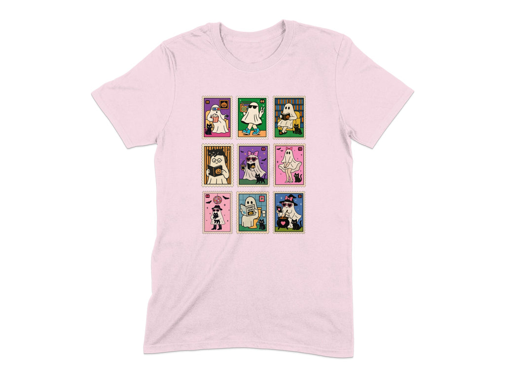 Retro Ghost Comic Panels Design T-Shirt product type