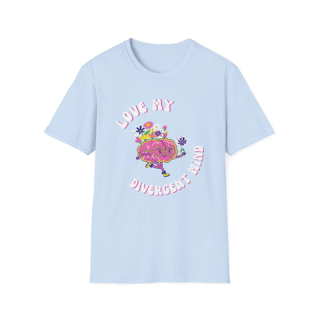 Divergent Mind Celebrate NeuroDiversity NeuroSpicy ADHD Brain Tee