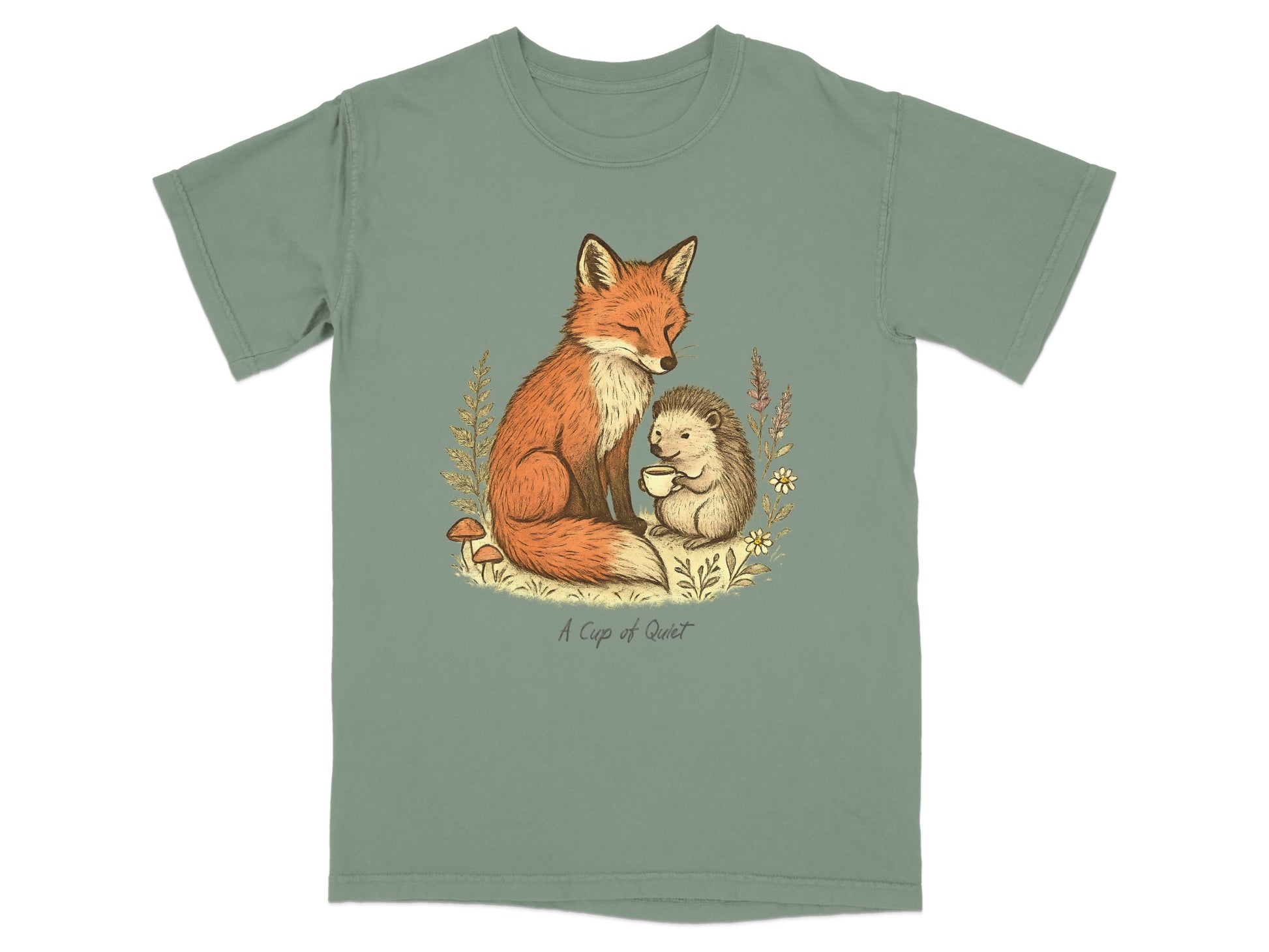 A Cup of Quiet Fox and Hedgehog T-Shirt product type