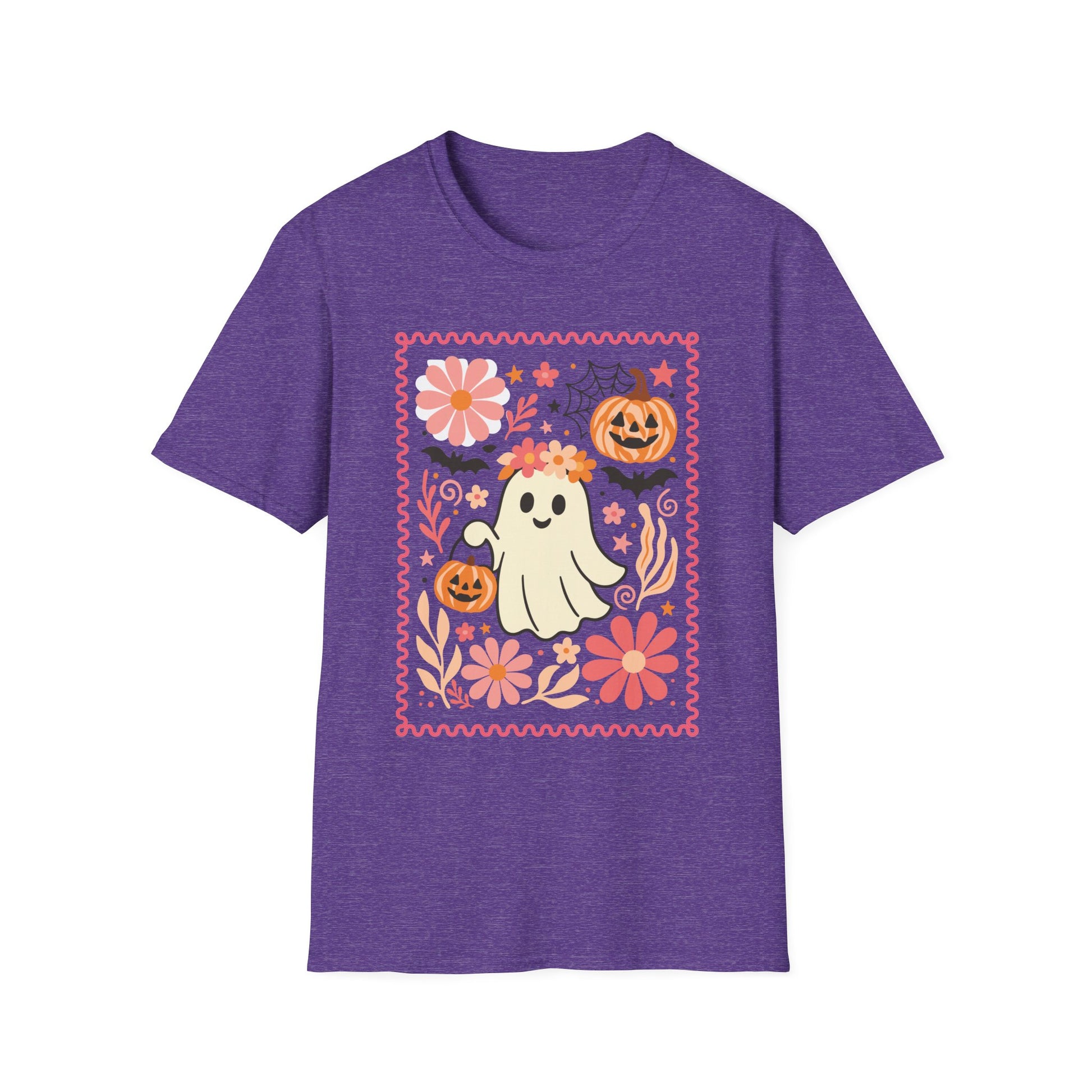 Cute Halloween Youth Tee, Ghost and Pumpkin Design, Kids Halloween Unisex XS-5X