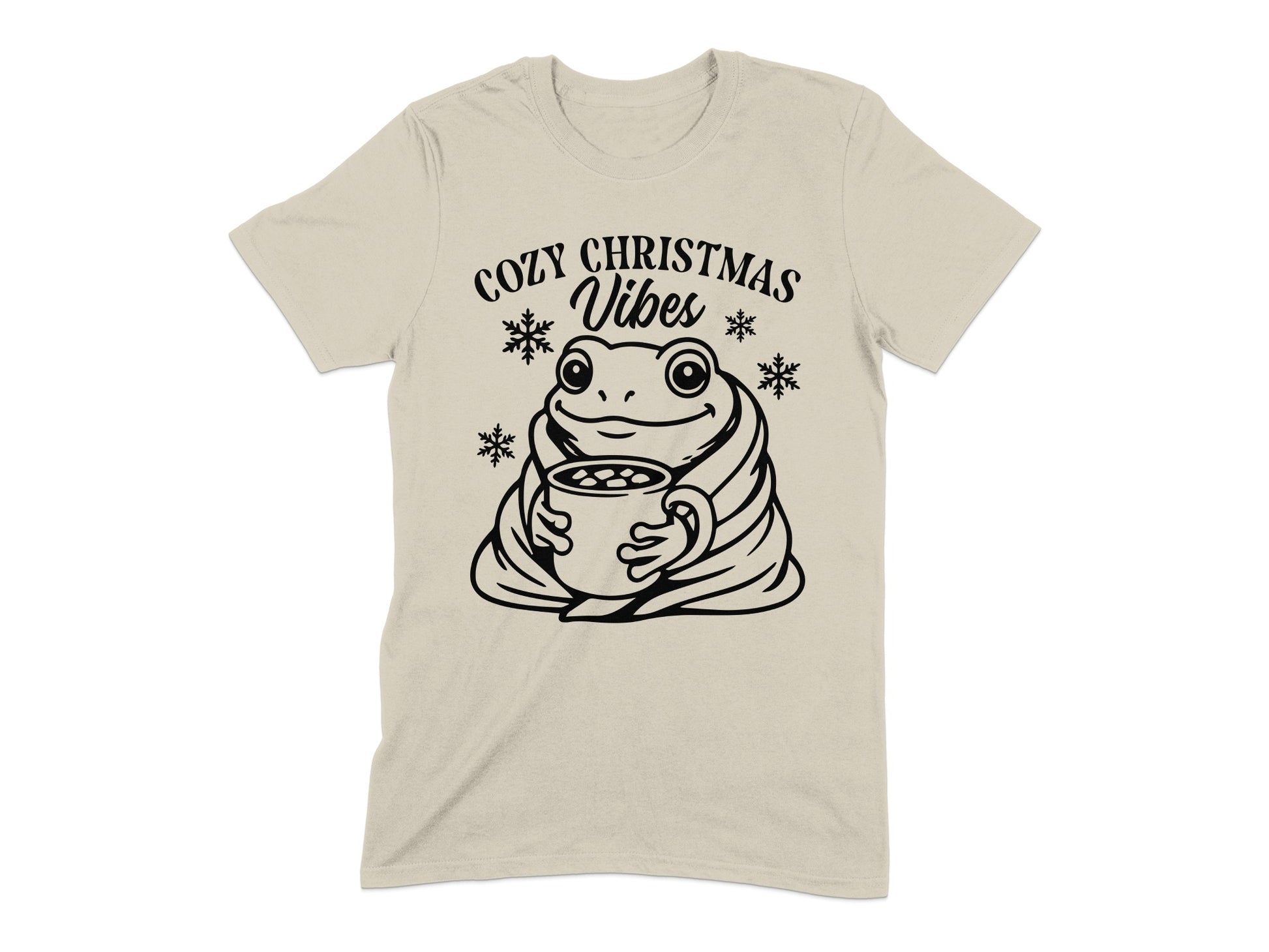 Cozy Christmas Vibes Frog Graphic Tee Shirt product type
