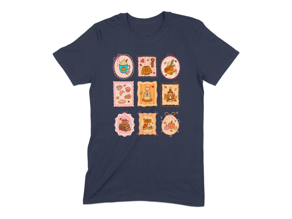 Whimsical Illustrated Framed Art Navy T-Shirt product