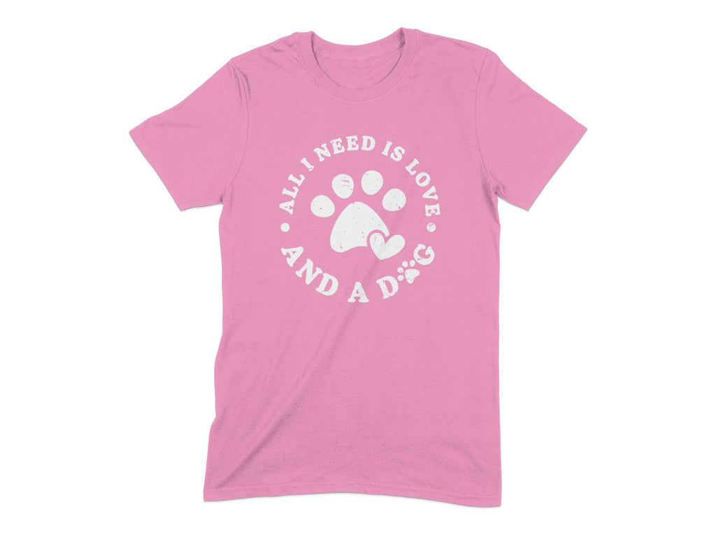 All I Need Is Love And A Dog Paw Print T-shirt product
