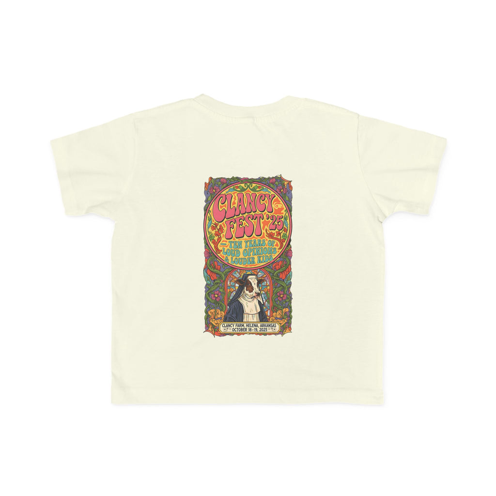 Custom ClancyFest 25 Toddler Short-Sleeve Light-Weight 100% Cotton T-Shirt, 2T-6T