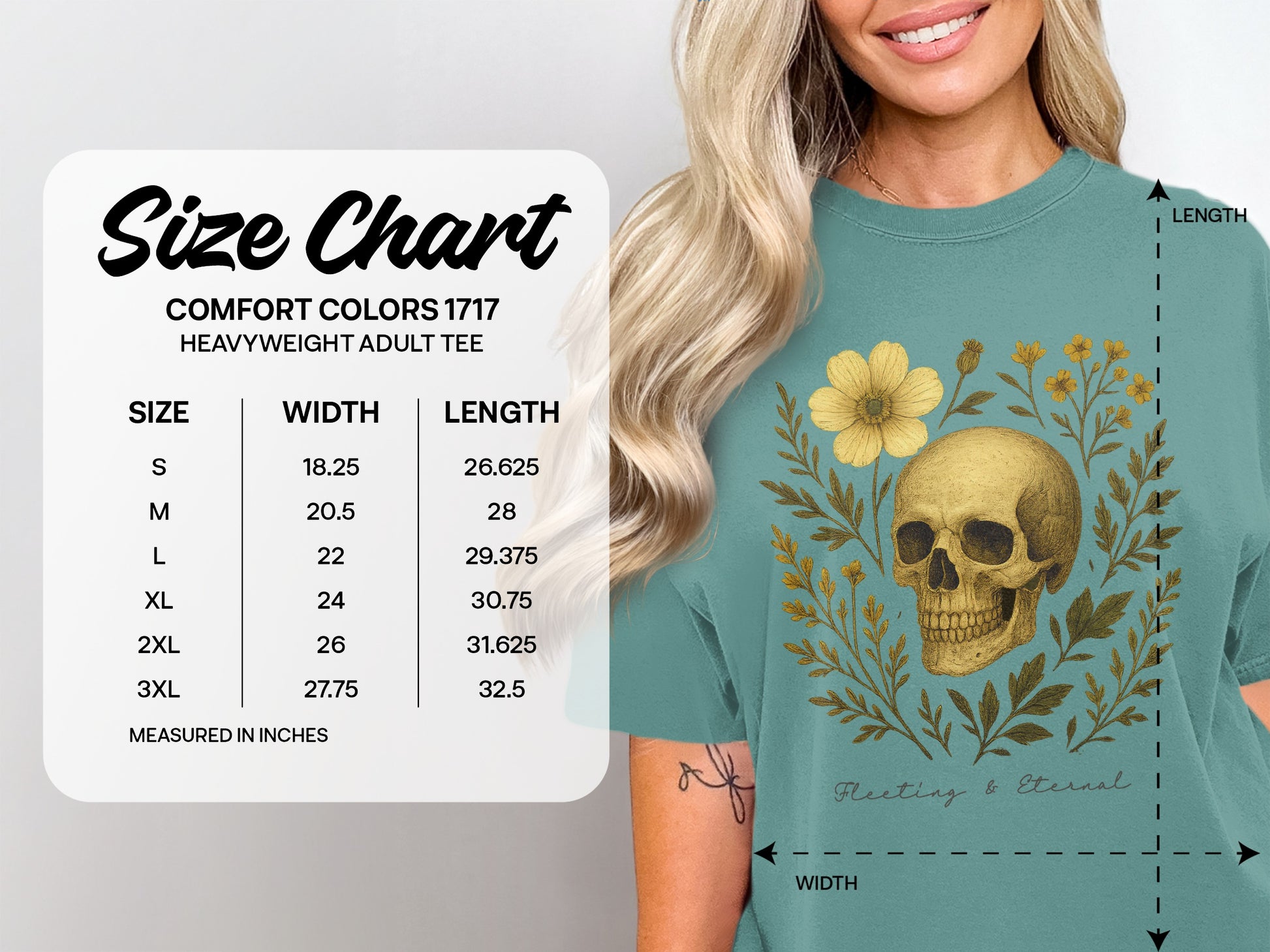 Skull Nature Theme Heavyweight Adult Tee product type