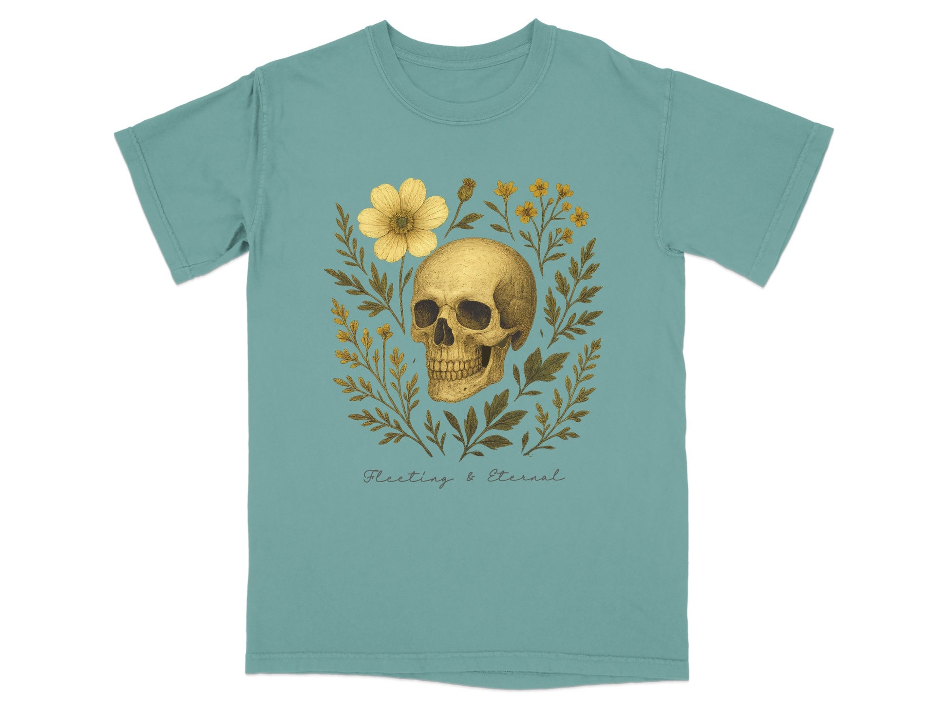 Skull with Flowers Fleeting and Eternal T-shirt product