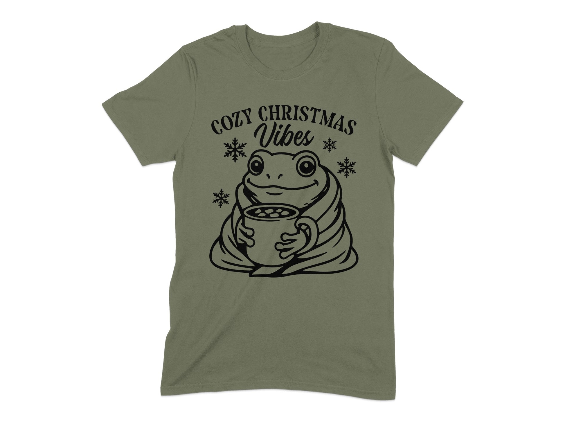 Cozy Christmas Vibes Frog Printed T-Shirt product