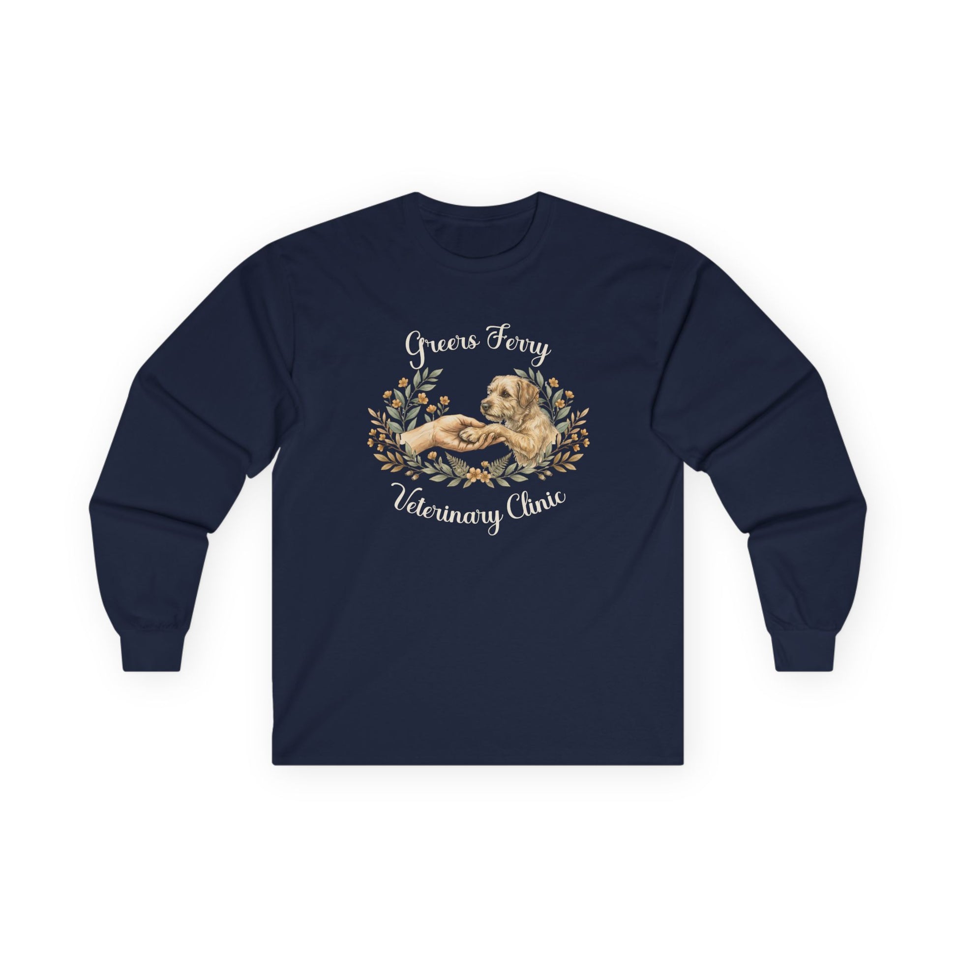 "Greers Ferry Veterinary Clinic" Cat & Dog Floral Long sleeve T-Shirt 2