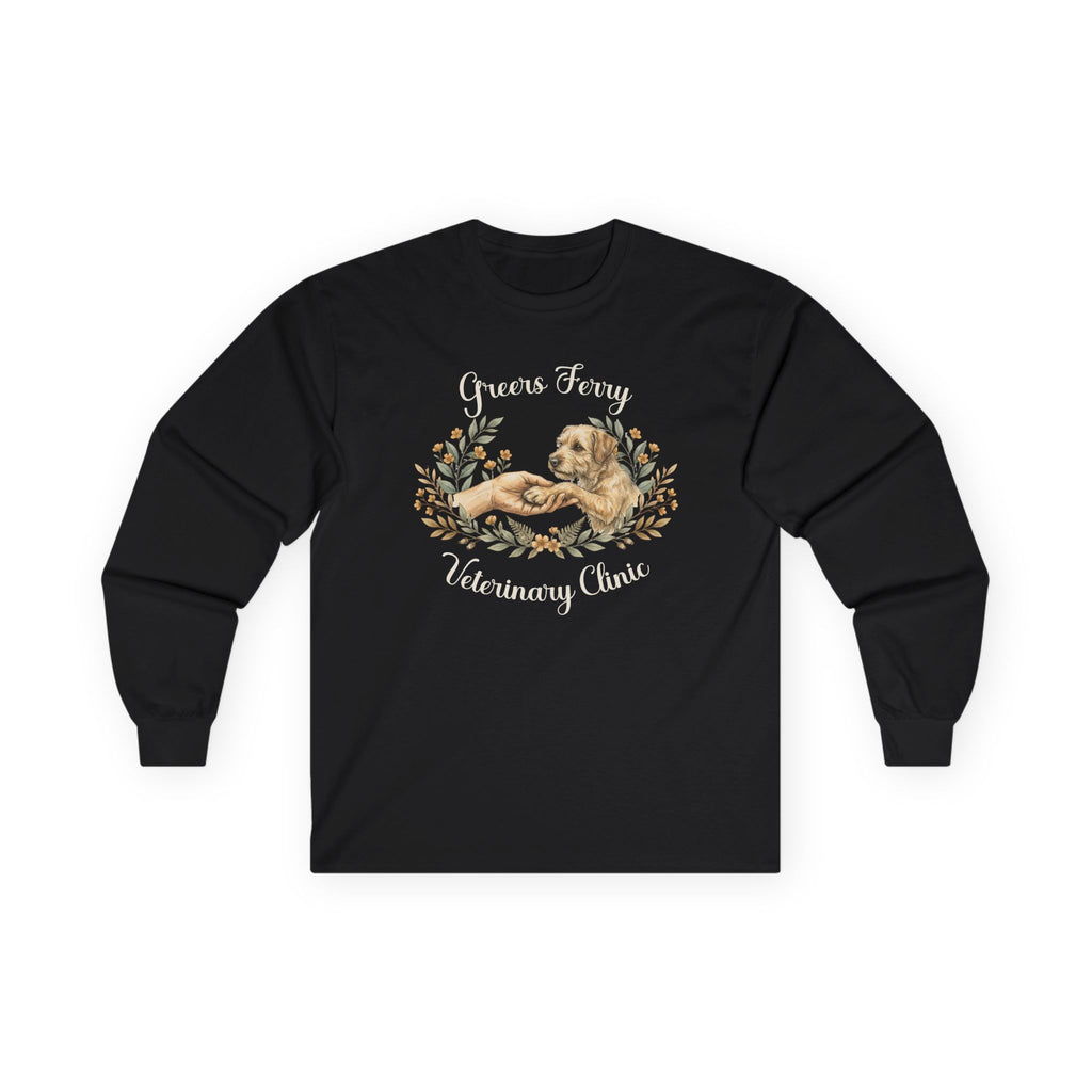 "Greers Ferry Veterinary Clinic" Cat & Dog Floral Long sleeve T-Shirt 2