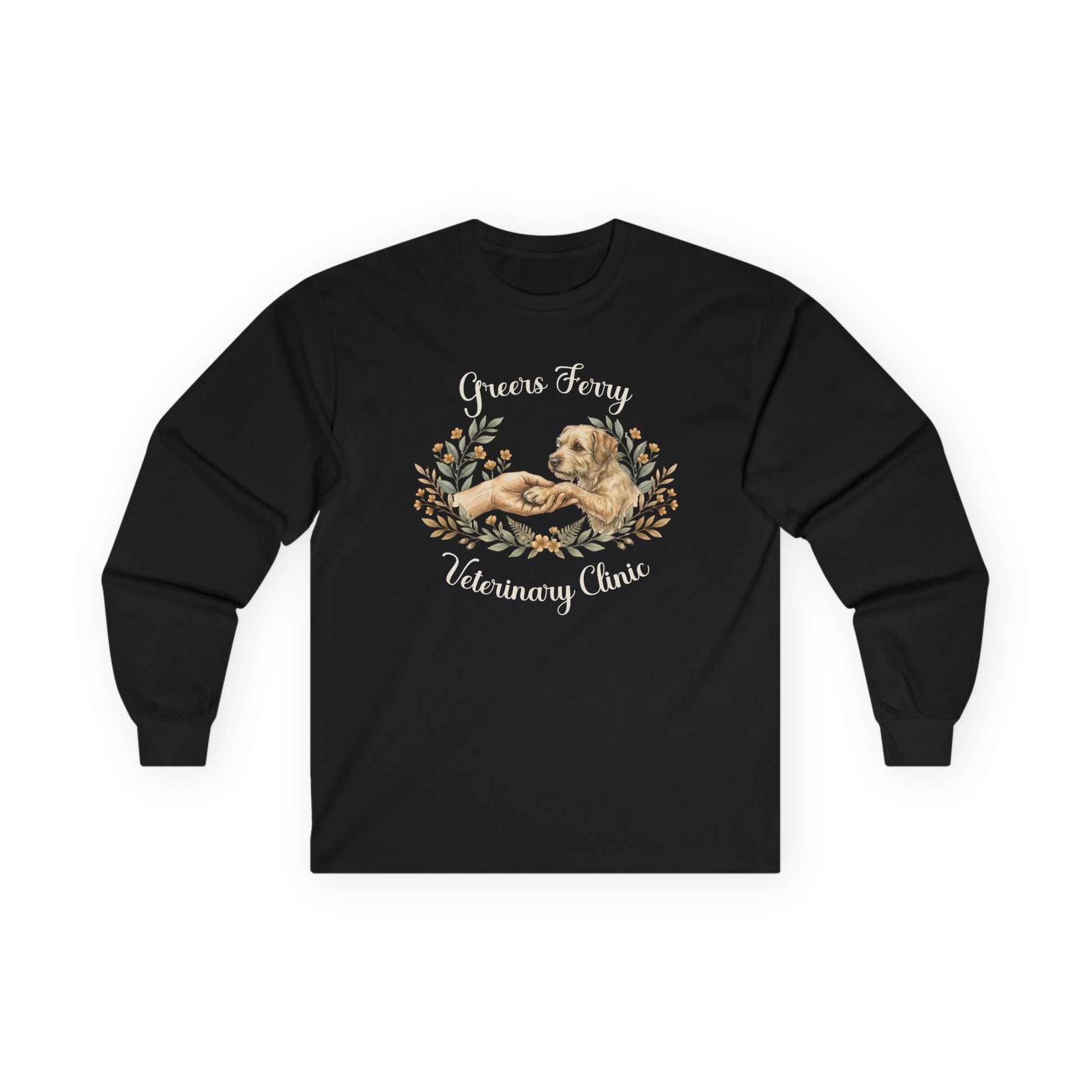 "Greers Ferry Veterinary Clinic" Cat & Dog Floral Long sleeve T-Shirt 2