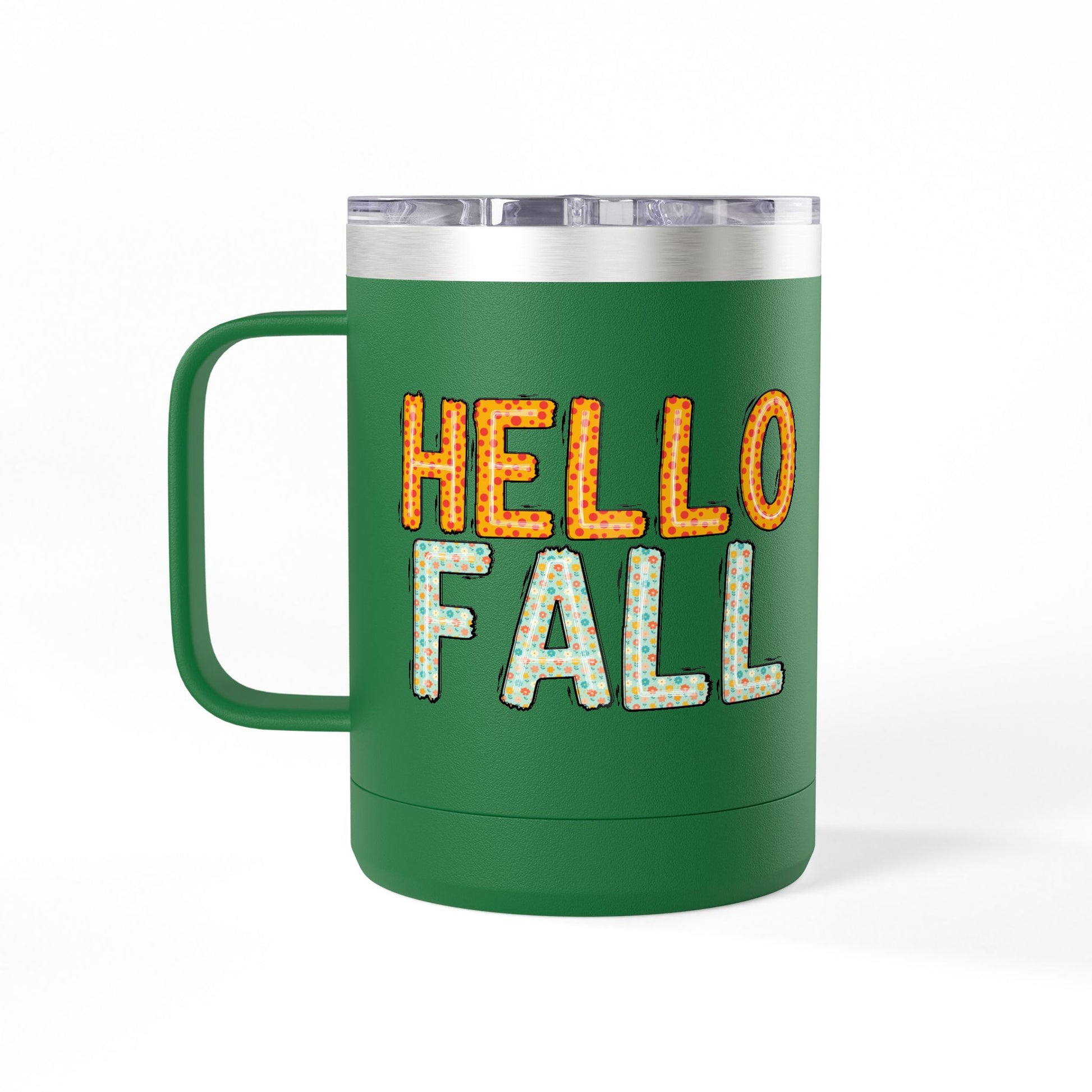 Autumn-Themed Coffee 15 oz. Mug Tumbler - Hello Fall, for Coffee Tea or Alcoholic Beverage Lovers, Fall Holiday Decor, Pumpkin Spice Enthusiasts