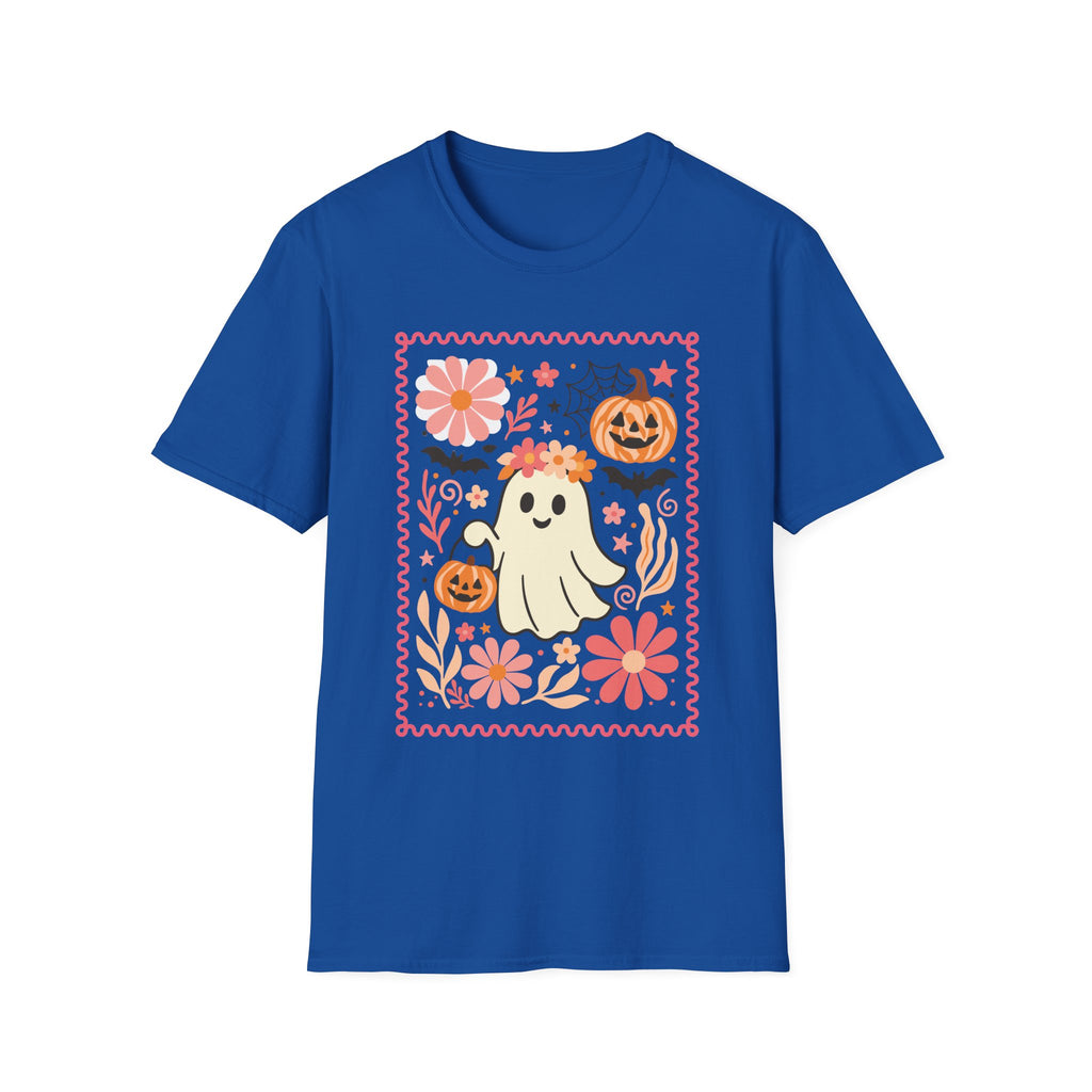 Cute Halloween Youth Tee, Ghost and Pumpkin Design, Kids Halloween Unisex XS-5X