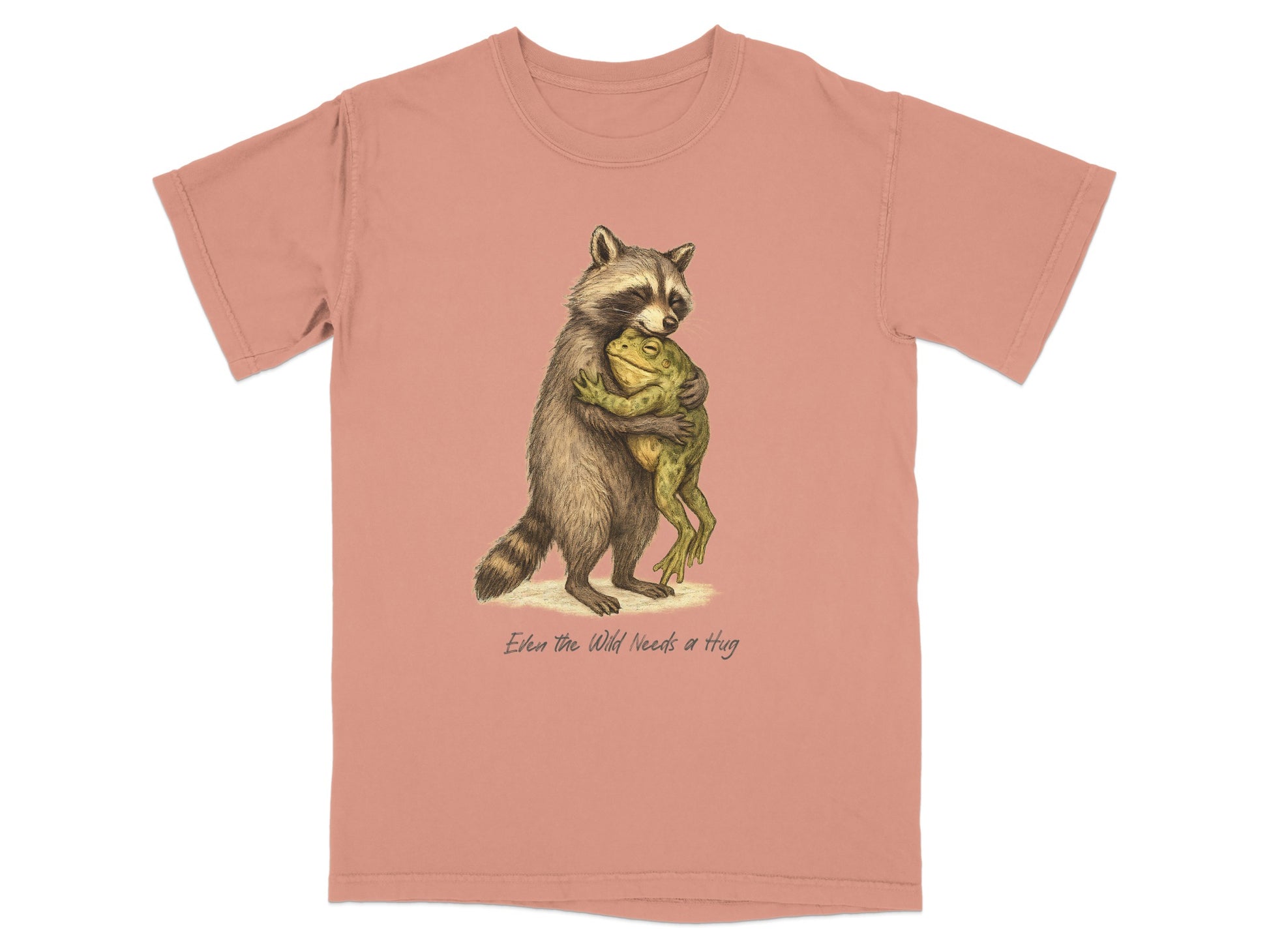 Raccoon Hugging Frog Cute Graphic T-Shirt product