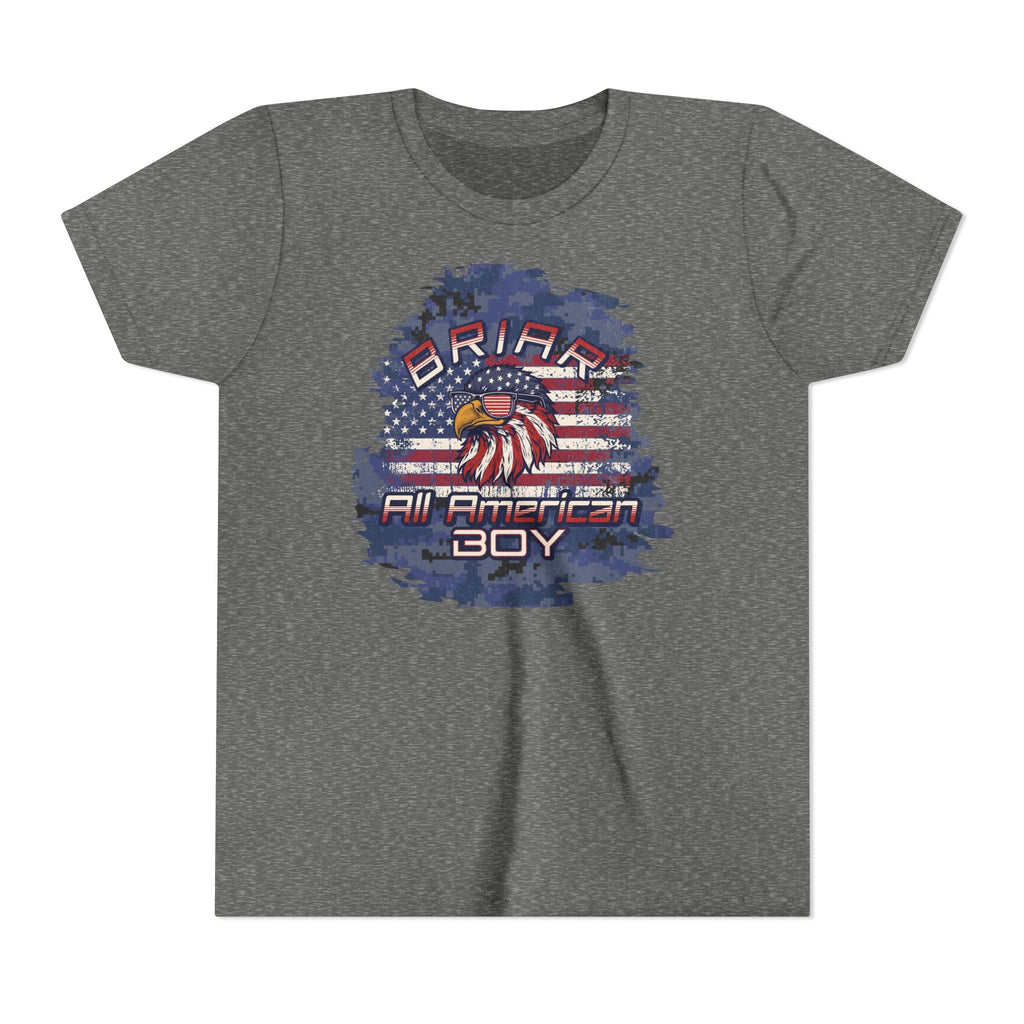 Personalized All-American Boy Youth Tee - Patriotic Shirt Birthday Gift, School Shirt