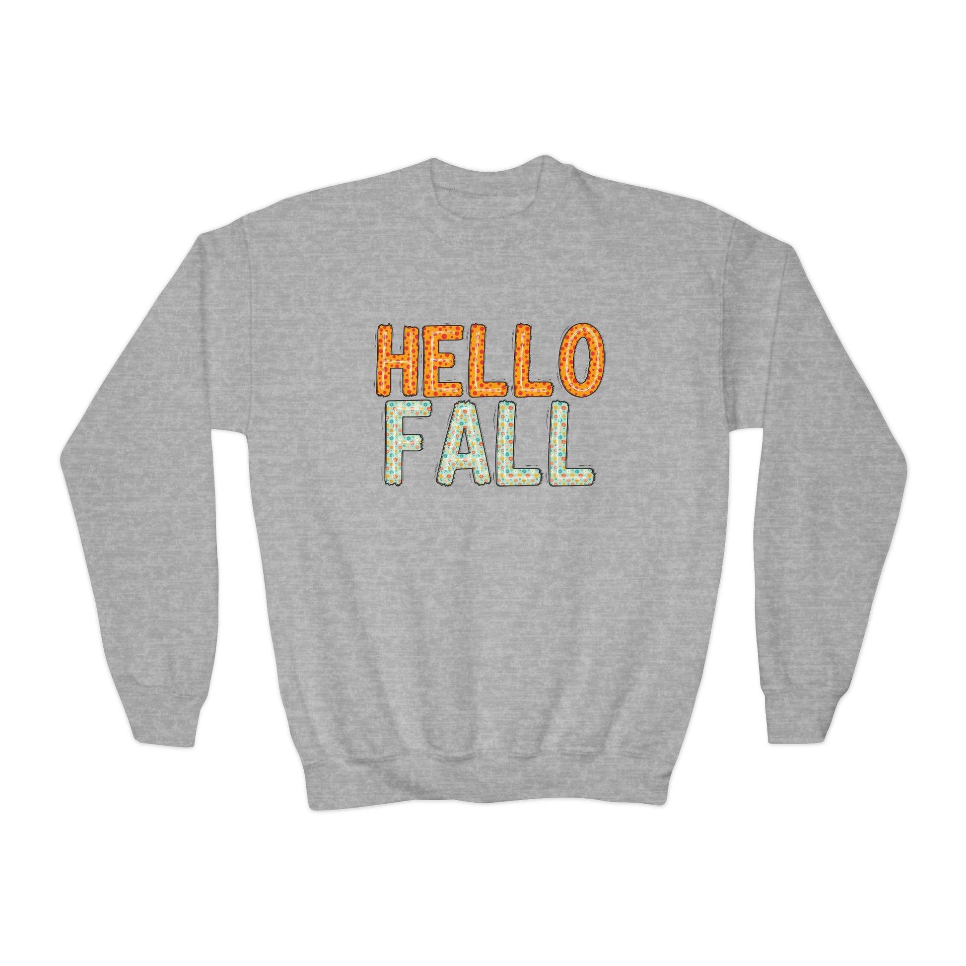 Youth Hello Fall Cute Autumn T-Shirt - Holiday or Seasonal Design XS-5X