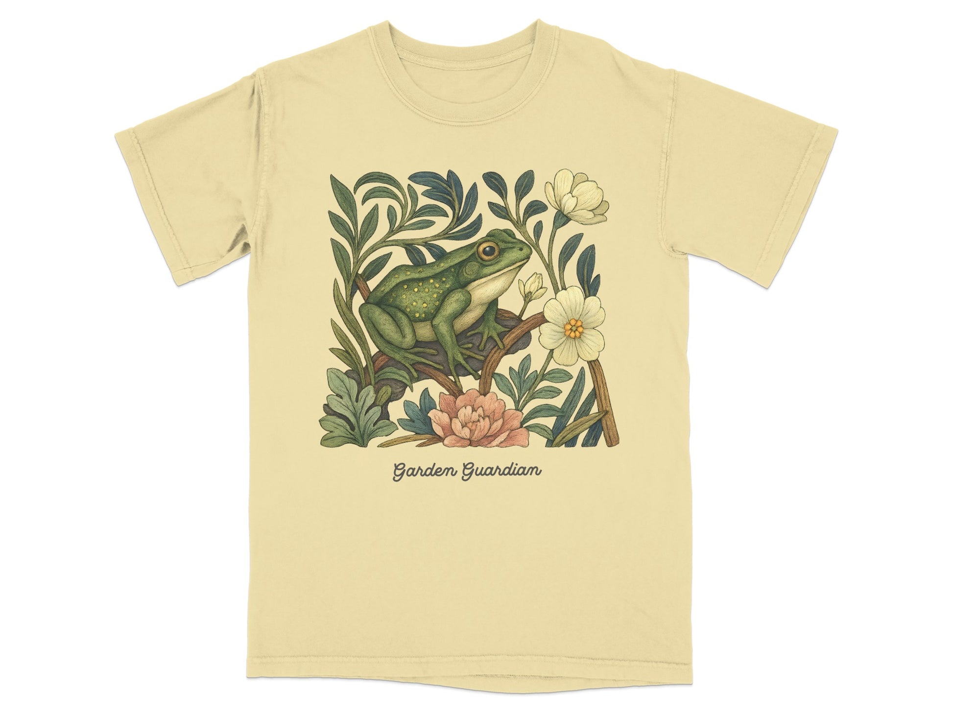 Garden Guardian Frog with Flowers T-Shirt product type